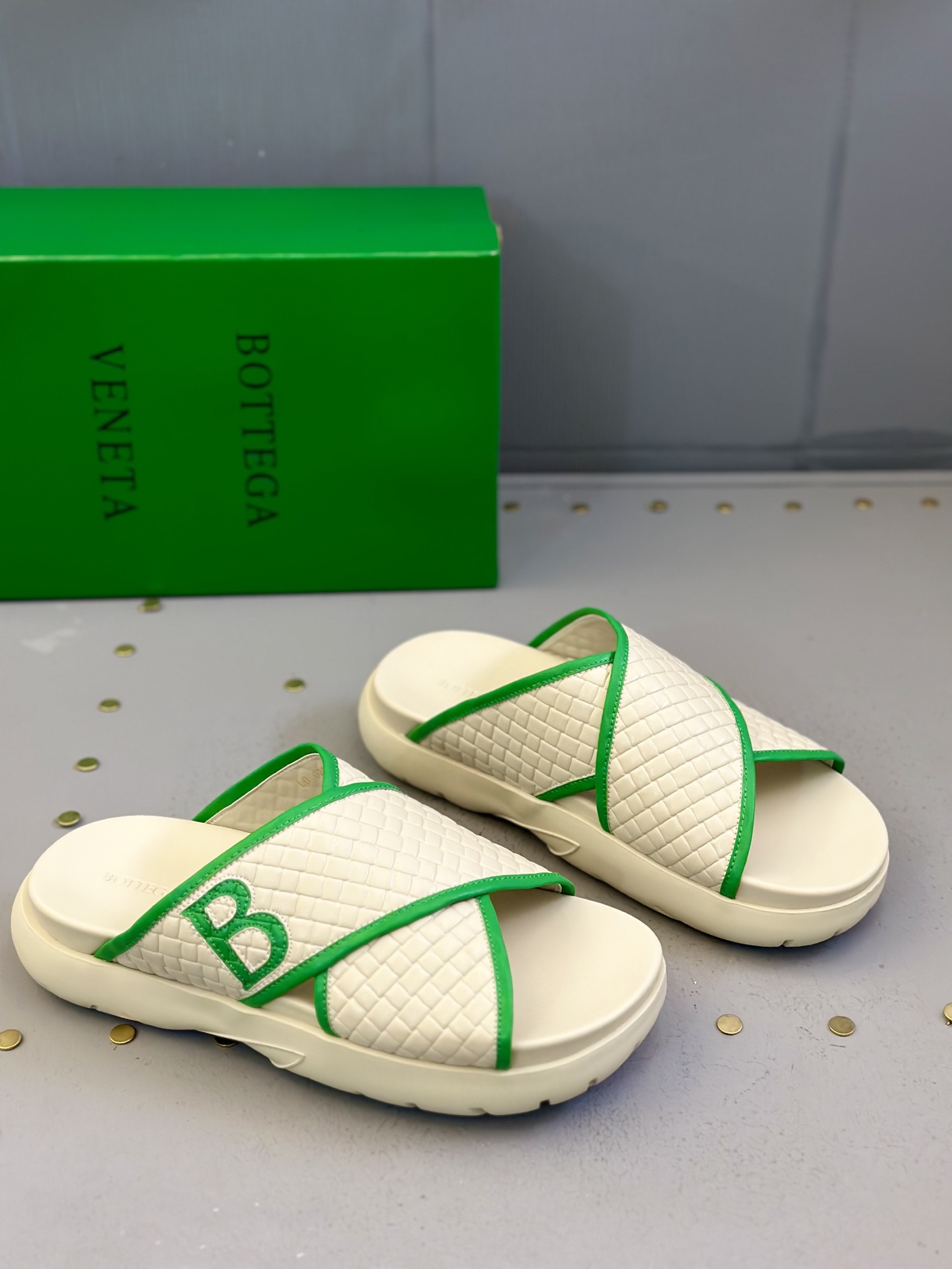 Bottega Veneta Men's Leather Cross Strap Slides Sandals - Spring/Summer 3 i1742121599503 9537 0 1