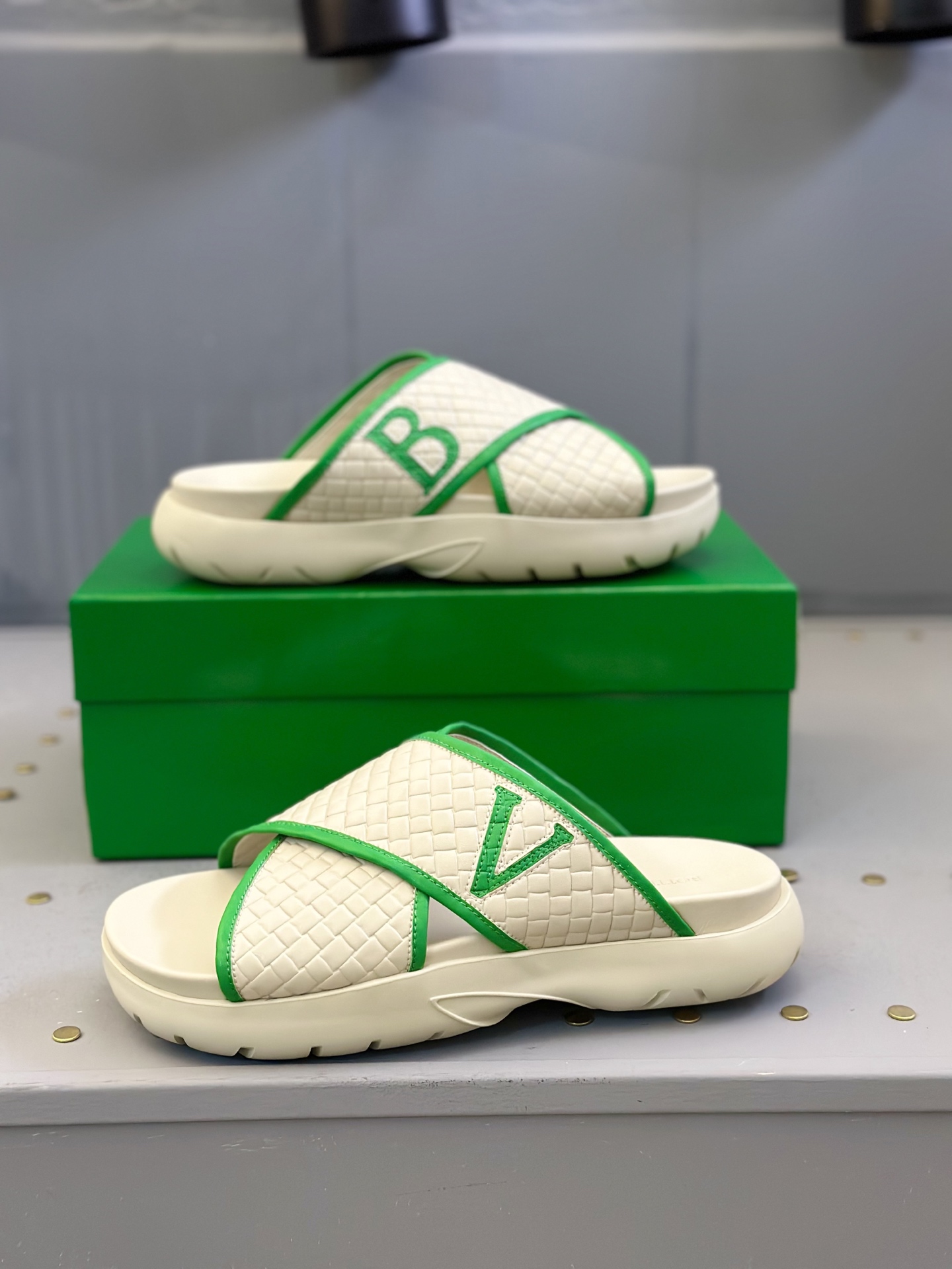 Bottega Veneta Men's Leather Cross Strap Slides Sandals - Spring/Summer 4 i1742121629957 6699 0 2