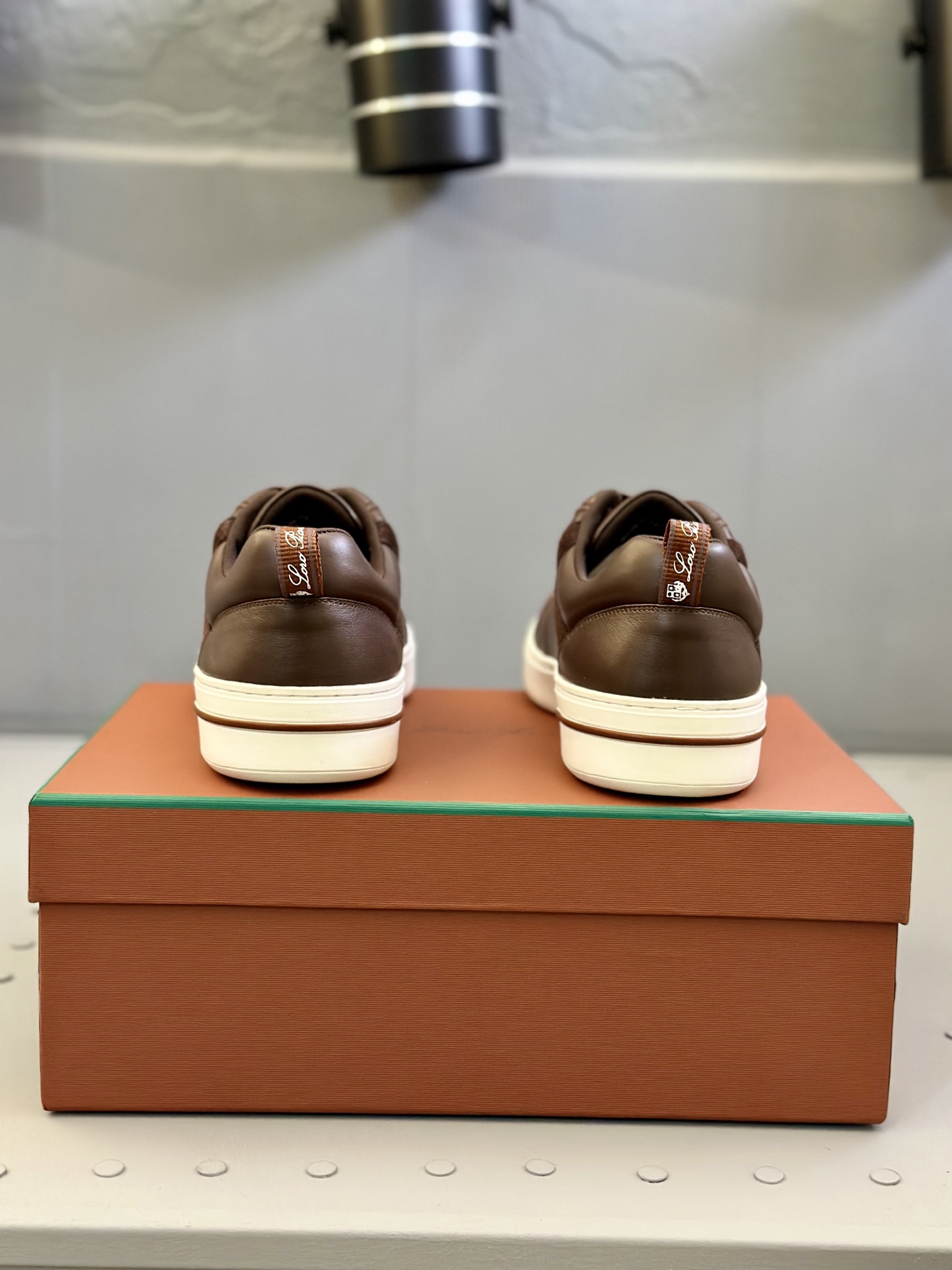 Loro Piana Men's Brown Leather Sneakers with White Sole, Size 38-44 8 i1743506735944 4963 0 6