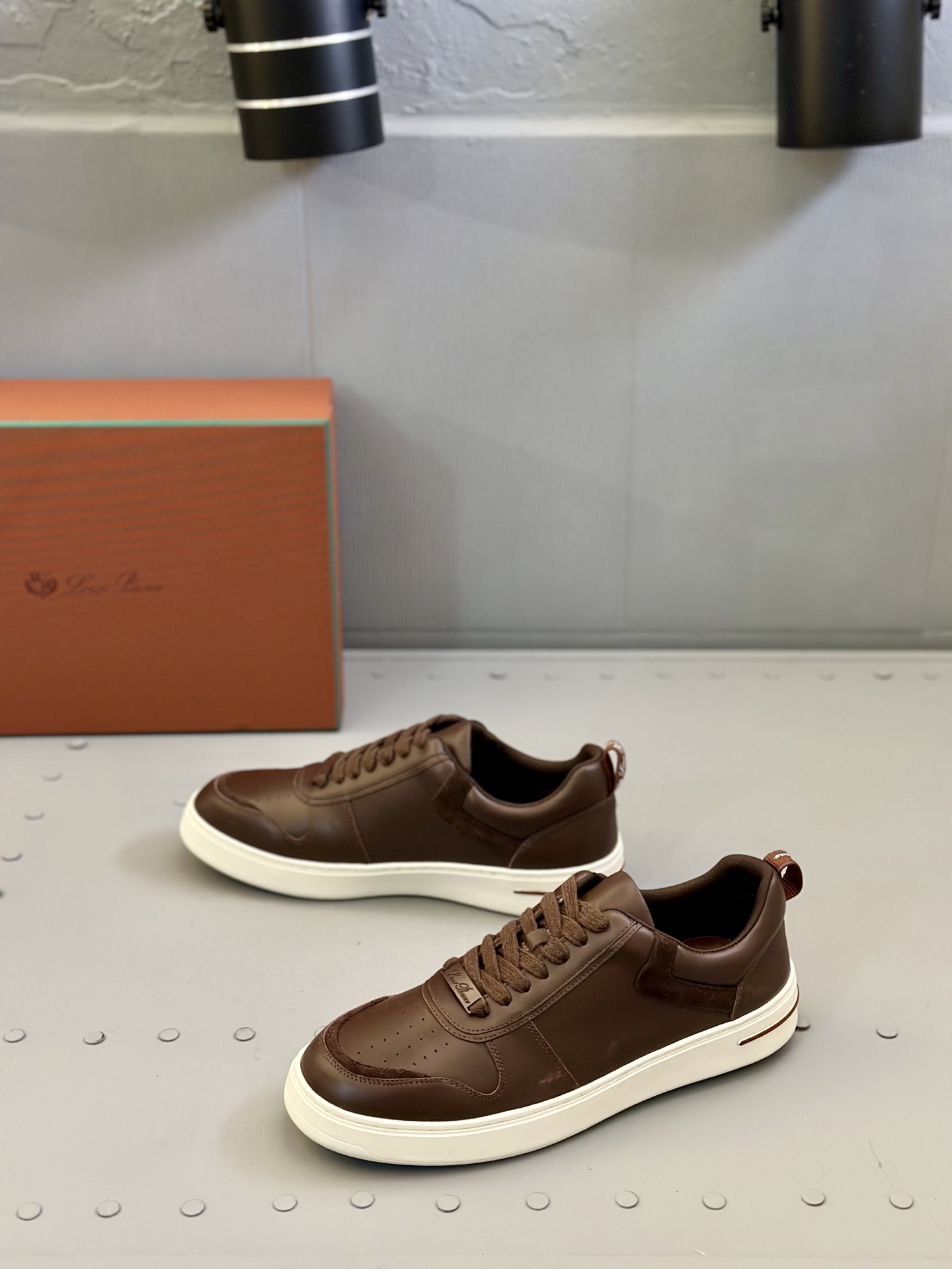 Loro Piana Men's Brown Leather Sneakers with White Sole, Size 38-44 4 i1743506736077 2855 0 2