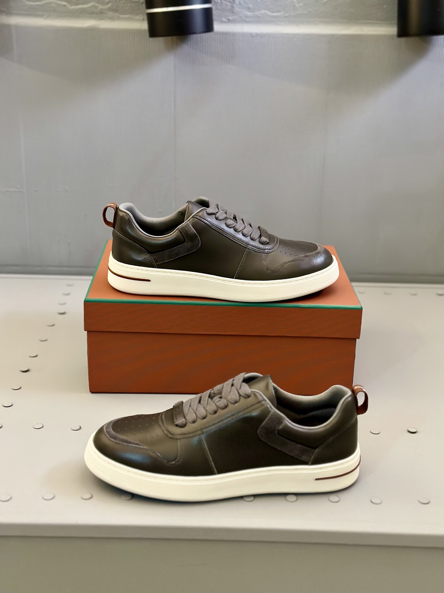 Loro Piana Men's Leather Sneaker Brown With White Sole Size 39-45 6 i1743506764636 2062 0 4