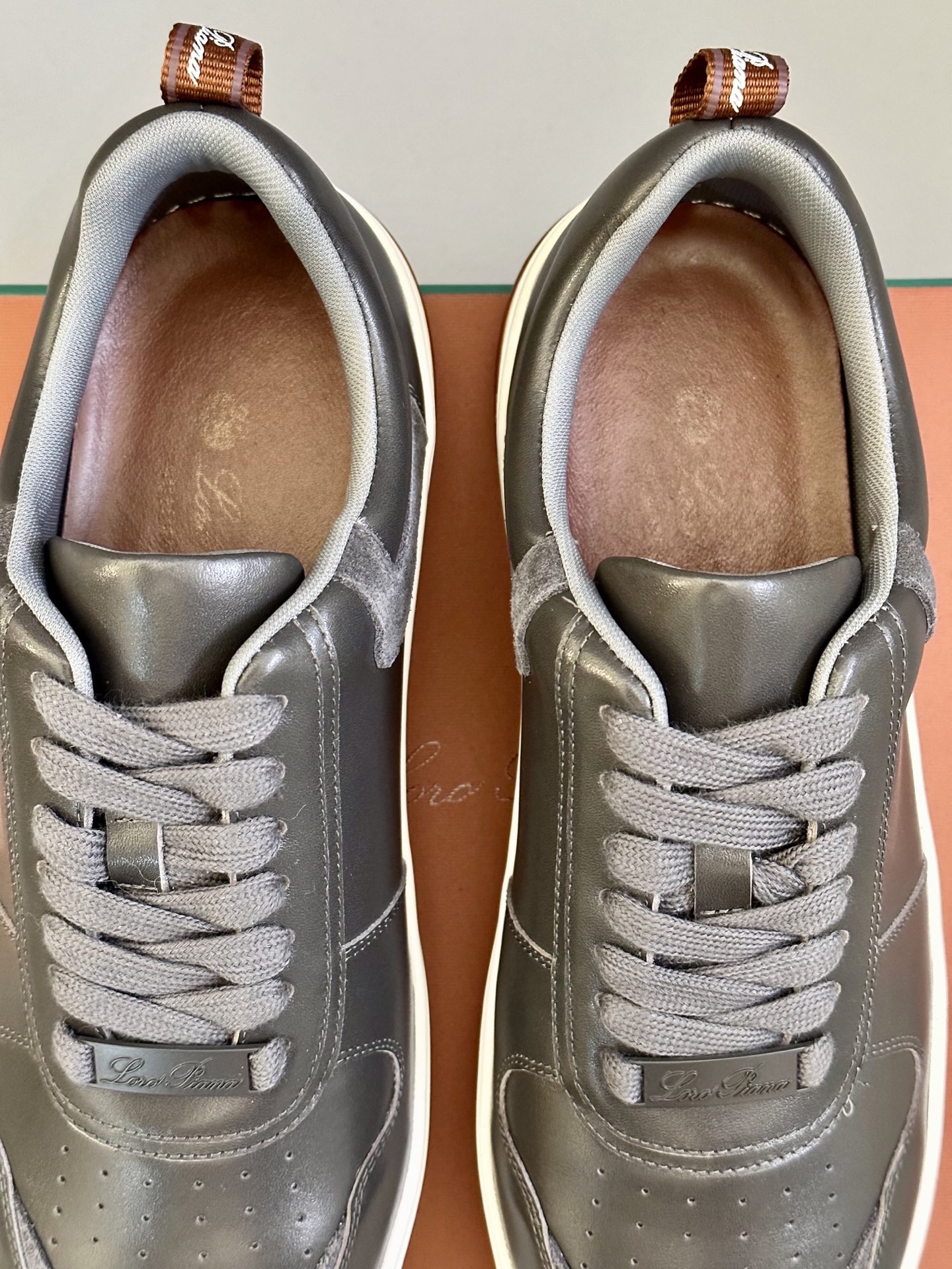 Loro Piana Men's Leather Sneaker Brown With White Sole Size 39-45 8 i1743506767413 1944 0 6