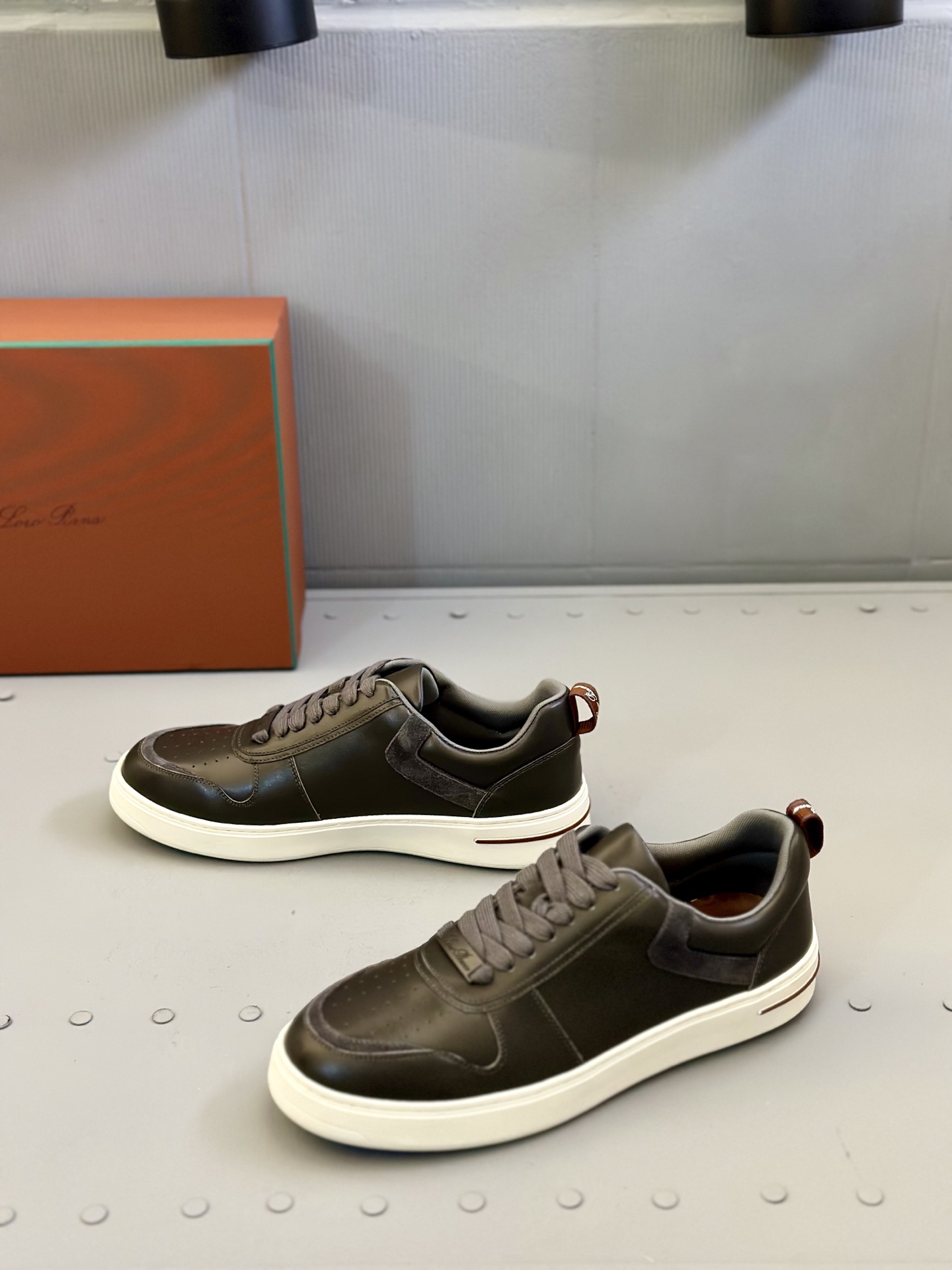 Loro Piana Men's Leather Sneaker Brown With White Sole Size 39-45 7 i1743506767460 4412 0 5