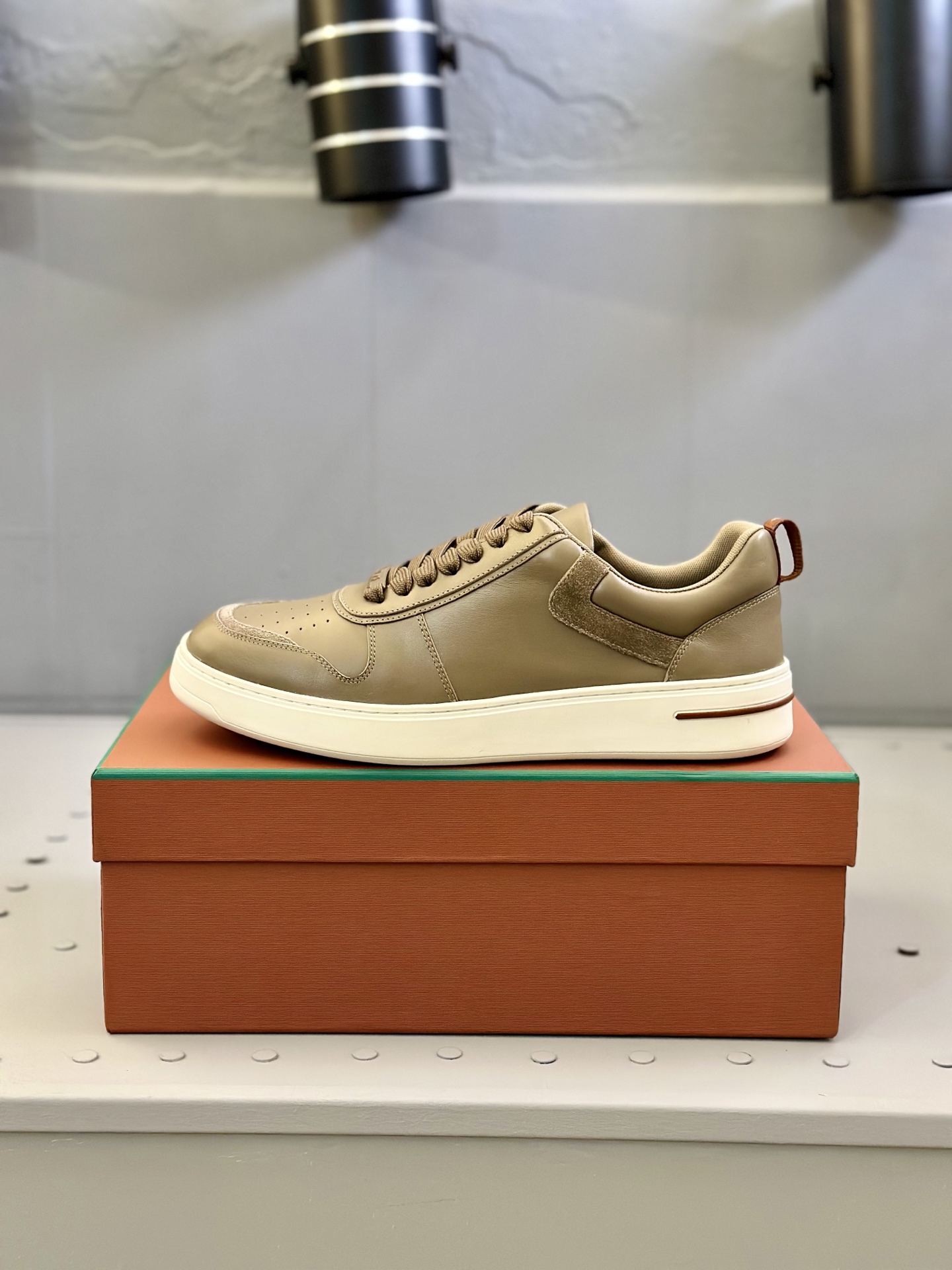 Loro Piana Men's Leather Sneakers Handmade Stitching Round Toe Lace-Up 5 i1743506789465 5091 0 3