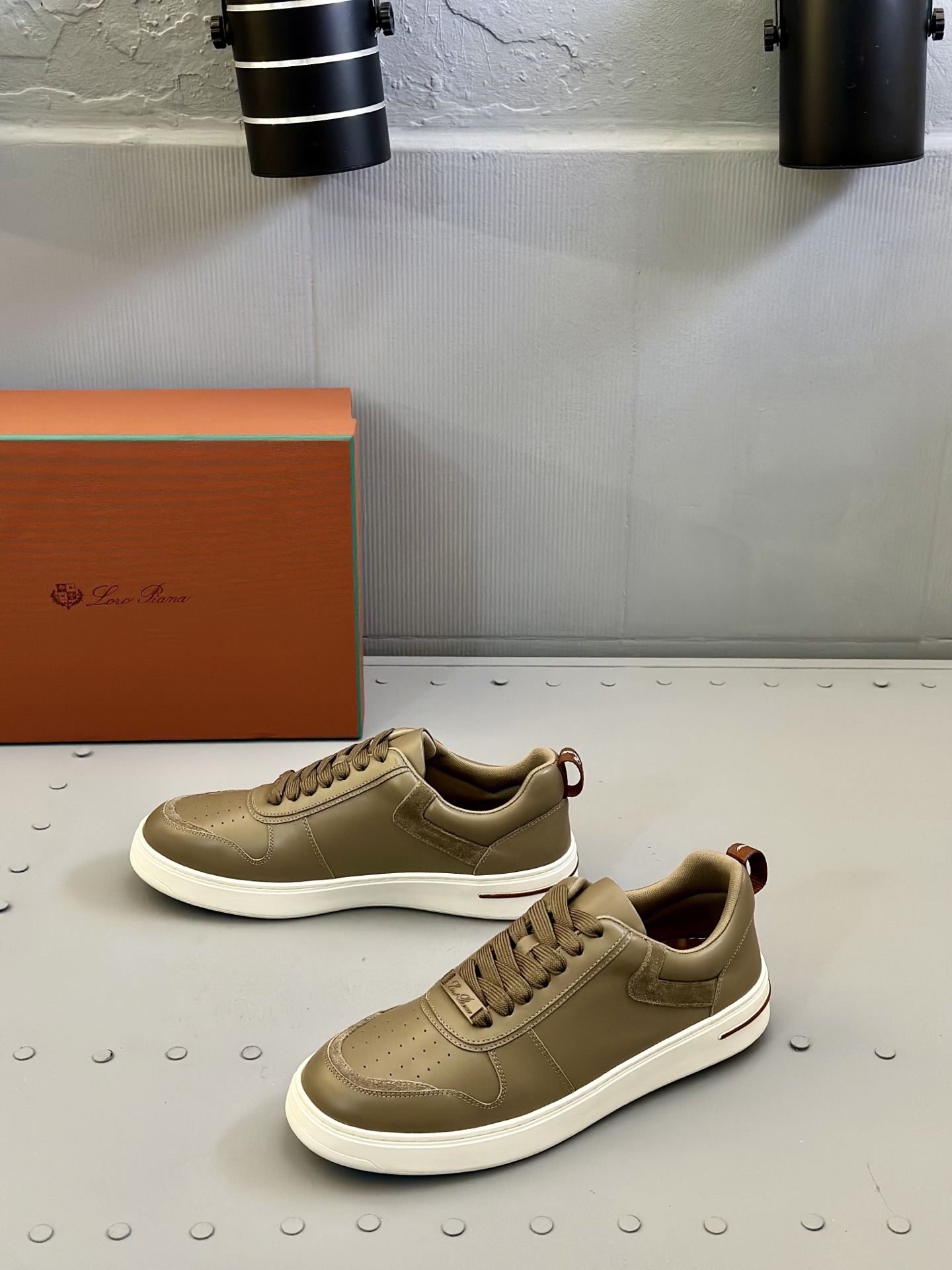 Loro Piana Men's Leather Sneakers Handmade Stitching Round Toe Lace-Up 7 i1743506789613 1906 0 5