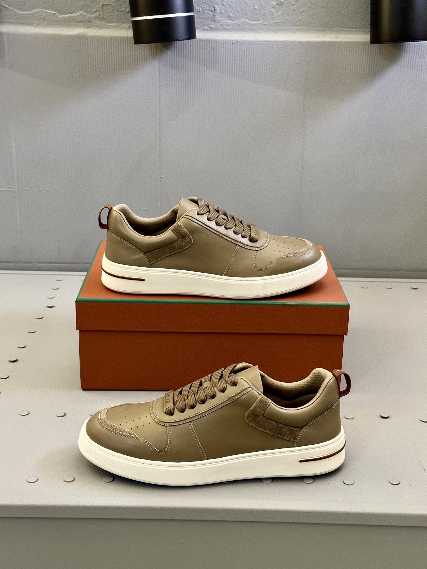 Loro Piana Men's Leather Sneakers Handmade Stitching Round Toe Lace-Up 6 i1743506793632 4021 0 4