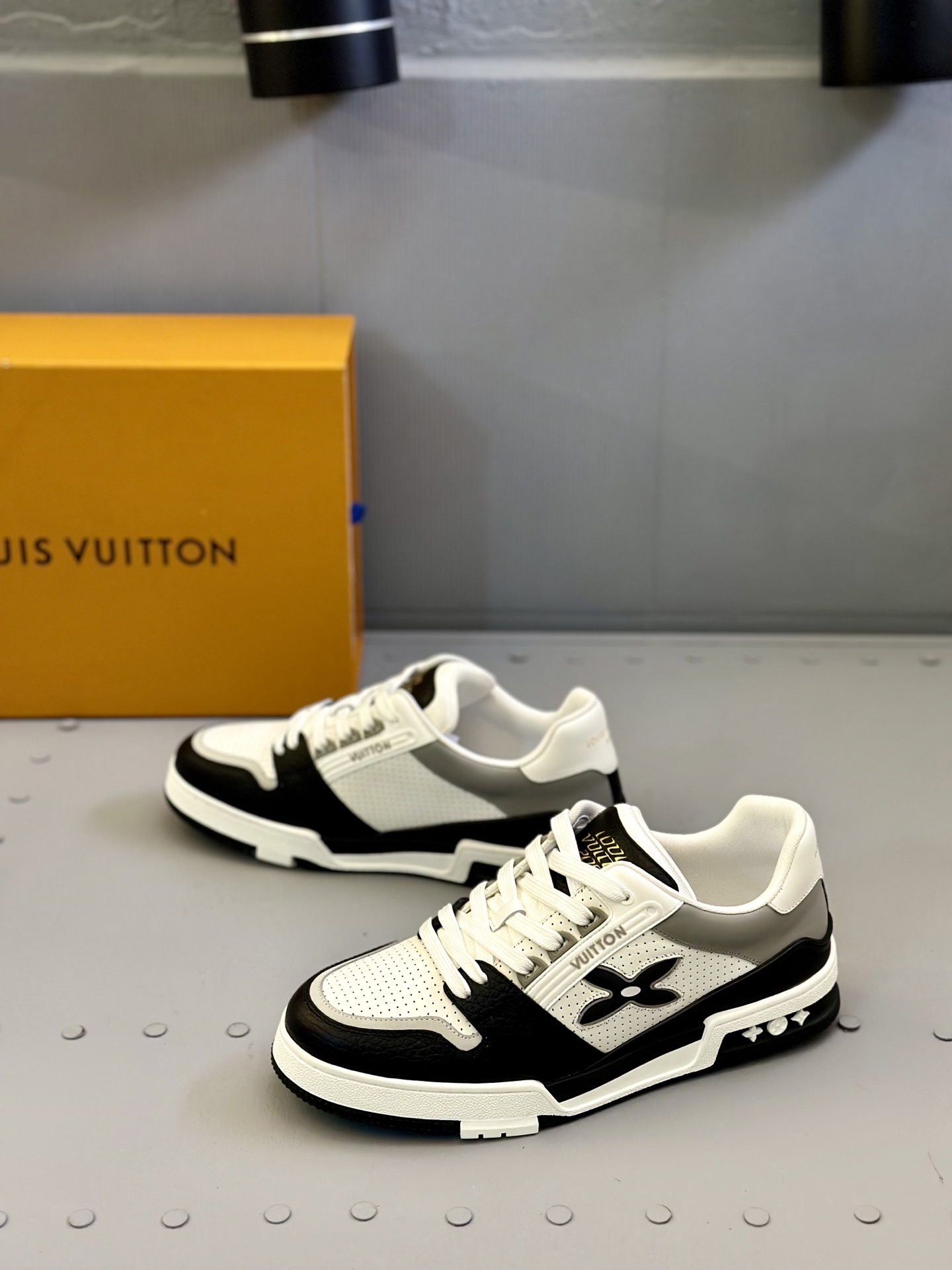 Louis Vuitton Trainer Sneaker: Black & White Leather, Men's Size 39-44 4 i1743507248366 3190 0 2
