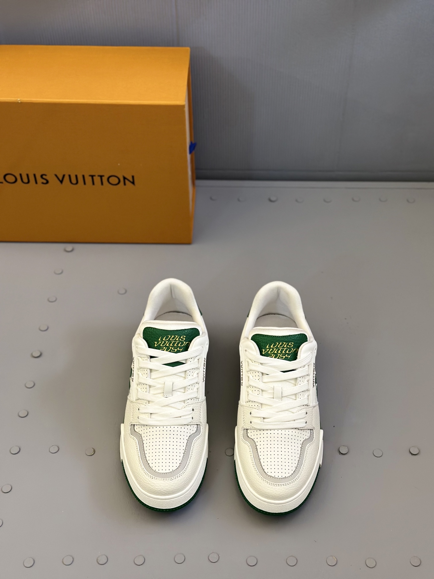 Louis Vuitton Trainer Sneaker: White Leather, Virgil Abloh Design, Size 39-44 1 Louis Vuitton Trainer Sneaker: White Leather, Virgil Abloh Design, Size 39-44