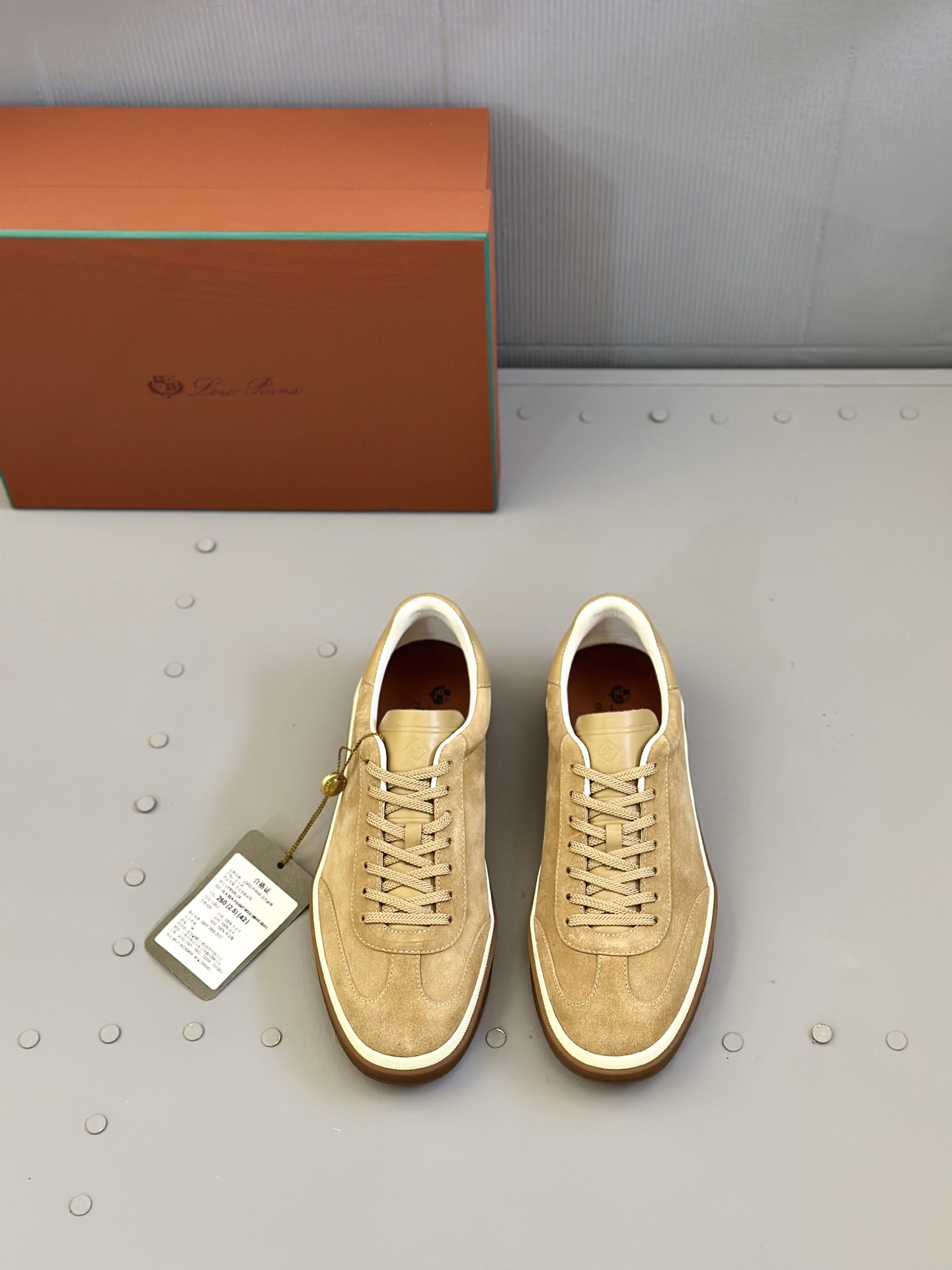 Loro Piana Men's Suede Leather Sneakers Classic Style Handmade Size 39-45 2 i1743590467218 8394 0 0