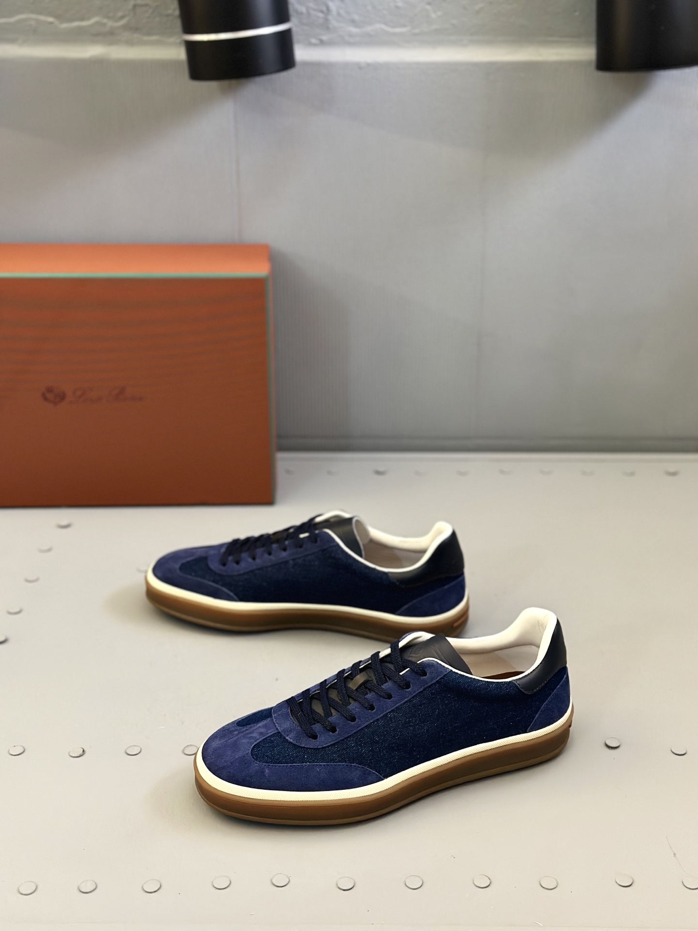 Loro Piana Men's Blue Suede Leather Sneakers, Handmade Stitching,Size 39-44 4 i1743590529447 8511 0 2