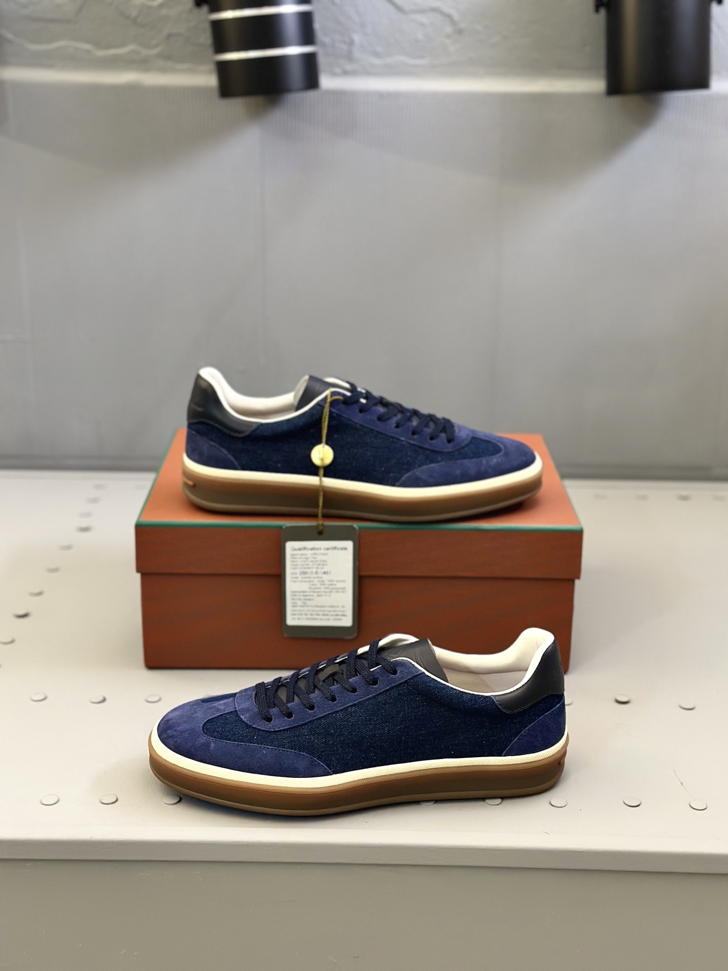 Loro Piana Men's Blue Suede Leather Sneakers, Handmade Stitching,Size 39-44 5 i1743590529470 7322 0 3