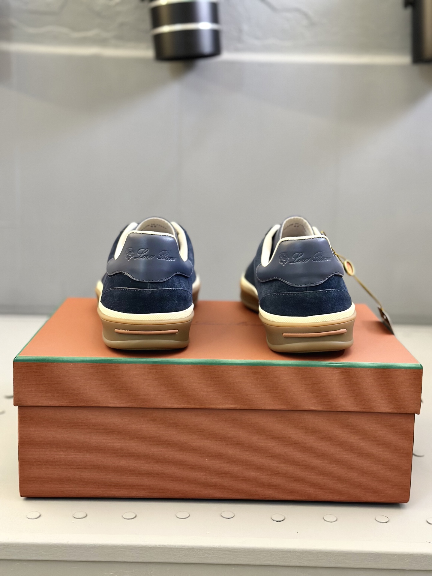 Loro Piana Men's Navy Blue Suede Leather Sneakers,Hand-stitched 9 i1743590575177 8706 0 7
