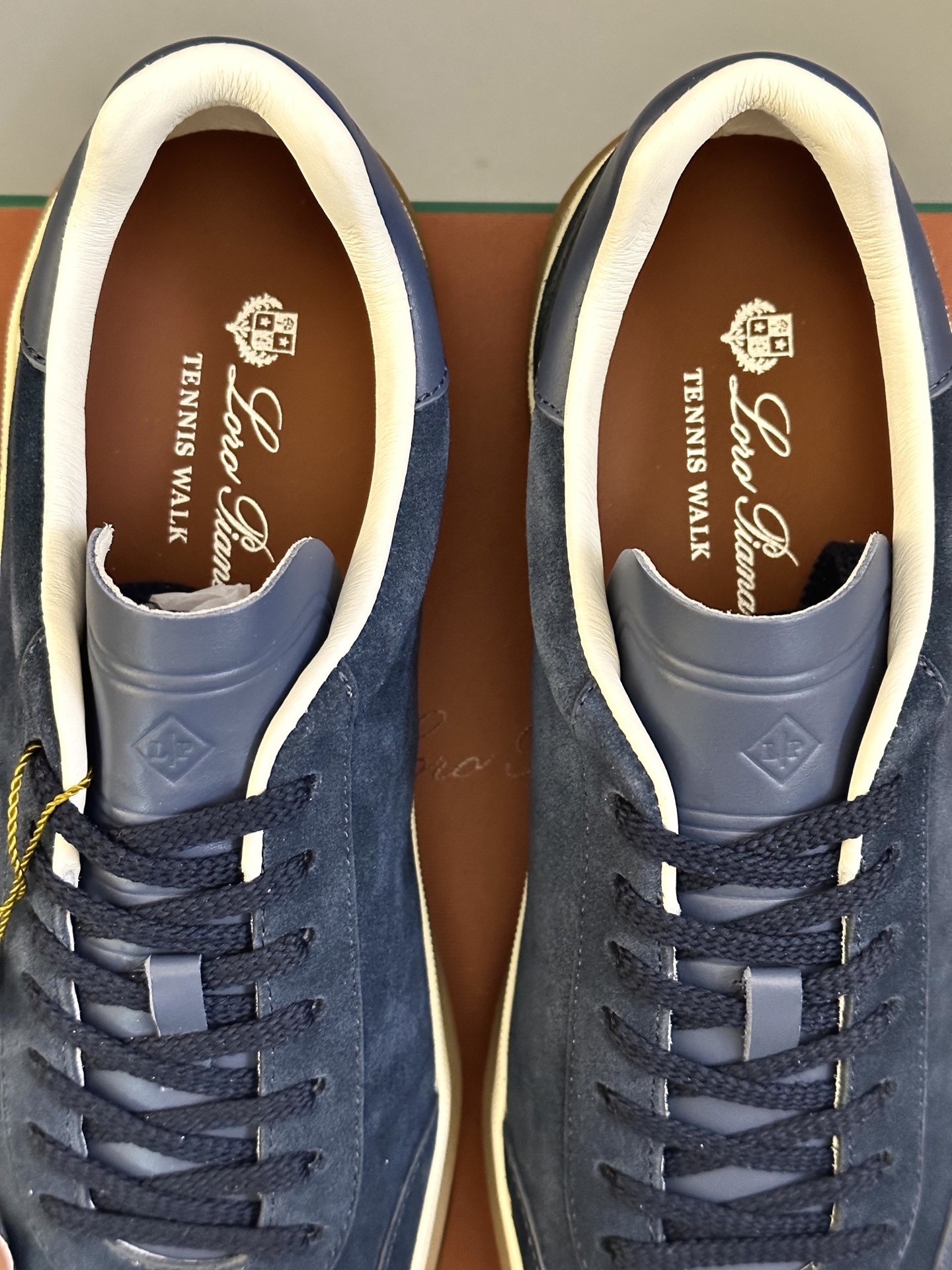 Loro Piana Men's Navy Blue Suede Leather Sneakers,Hand-stitched 8 i1743590578372 3085 0 6