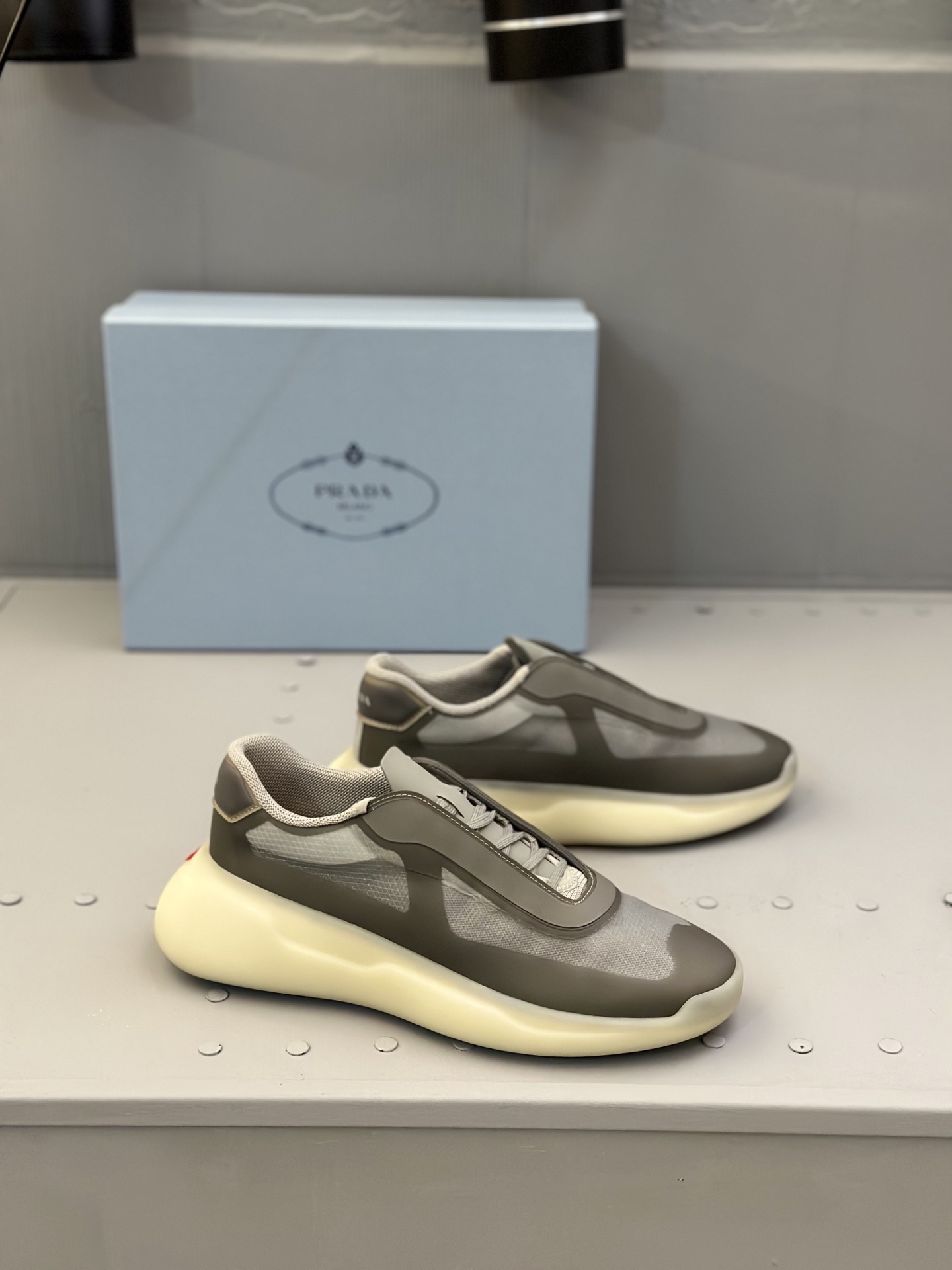 Prada Men's Leather and Mesh Lace-Up Sneakers, Casual Running Shoes 3 i1744709571327 7599 0 1