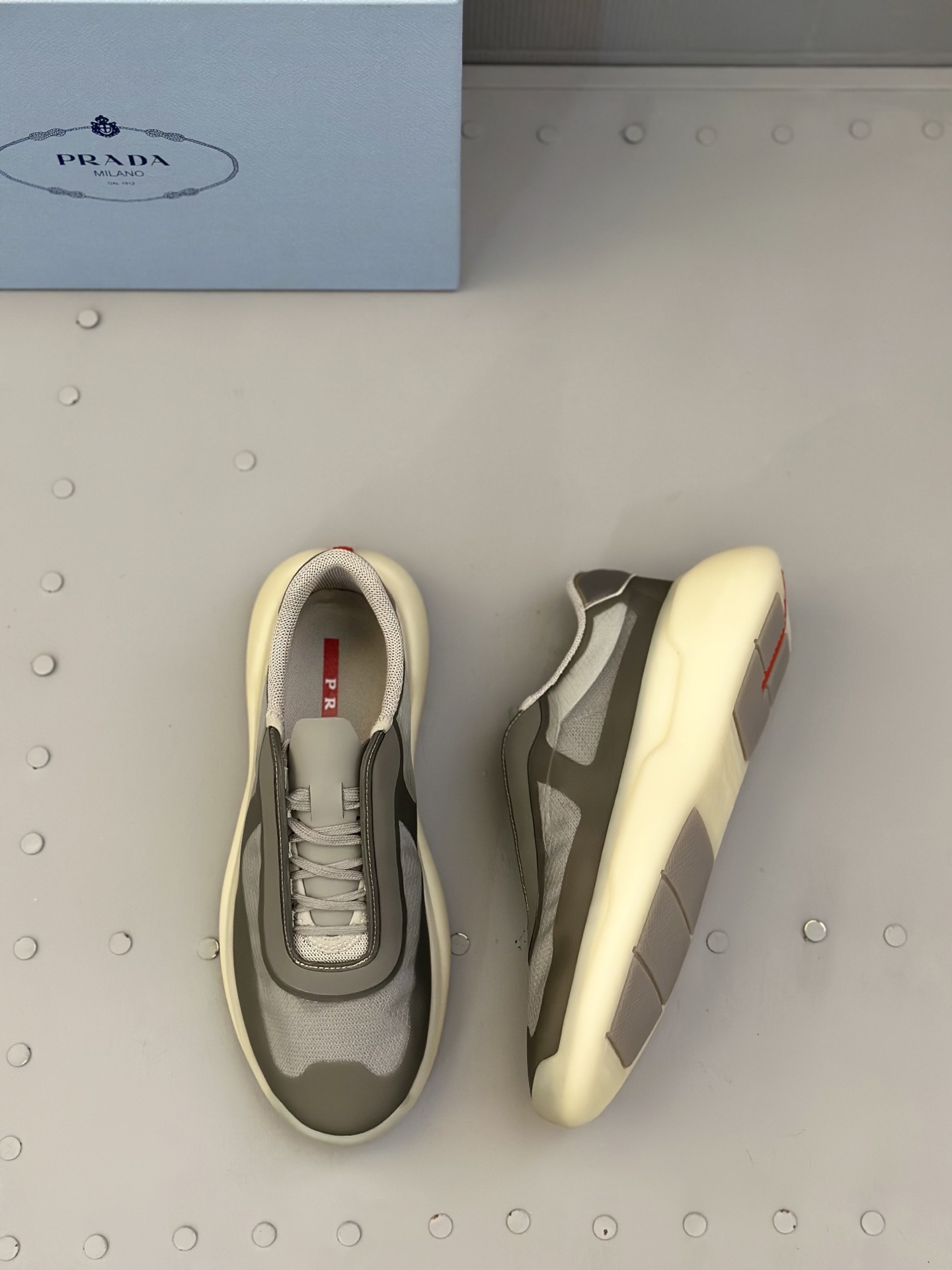 Prada Men's Leather and Mesh Lace-Up Sneakers, Casual Running Shoes 7 i1744709571403 6295 0 5