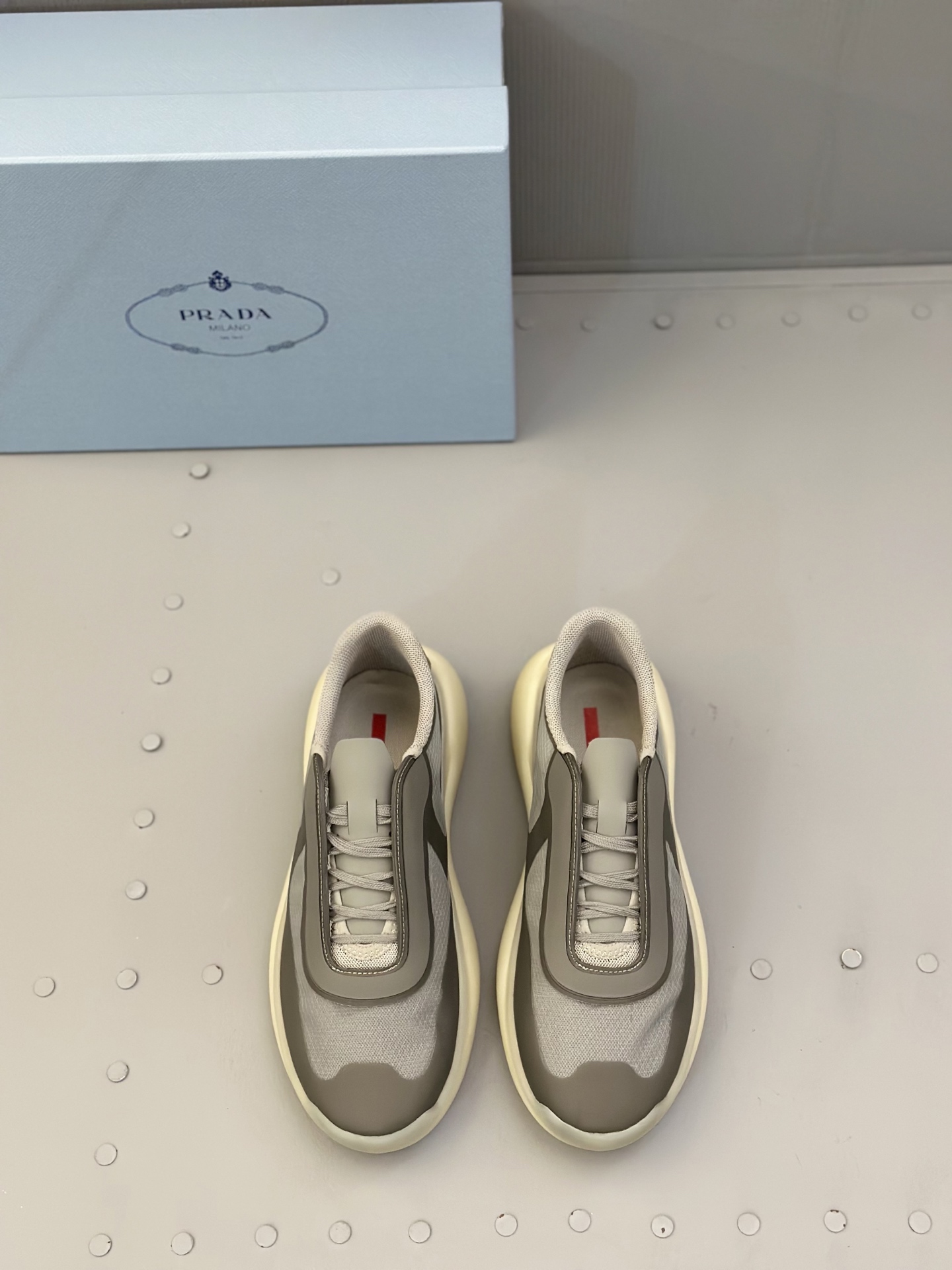 Prada Men's Leather and Mesh Lace-Up Sneakers, Casual Running Shoes 2 i1744709573718 4608 0 0