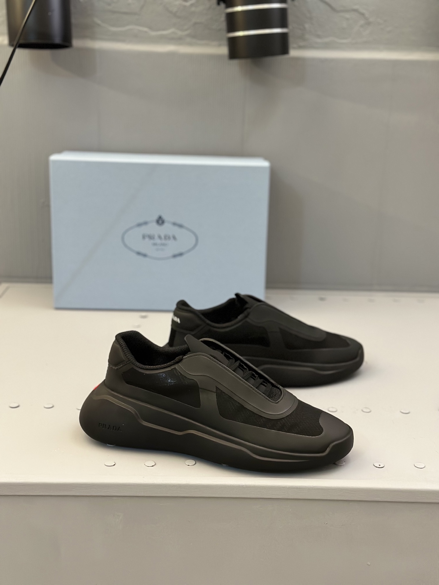 Prada Men's Leather and Mesh Lace-Up Sneakers - Premium Quality 3 i1744709591566 7433 0 1