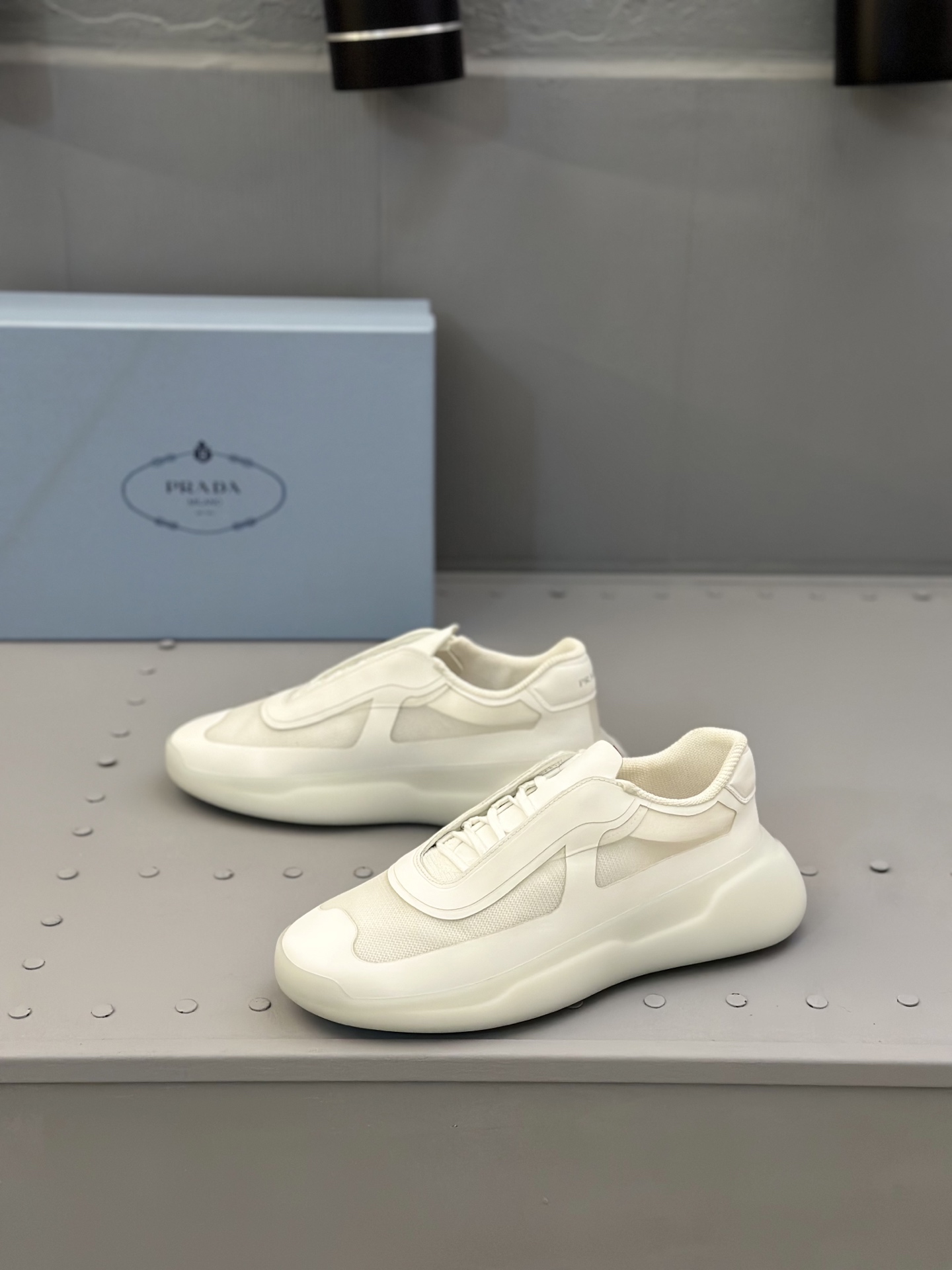 Prada White Leather Sneakers for Men - Italian Craftsmanship & Comfort 4 i1744709611123 9134 0 2
