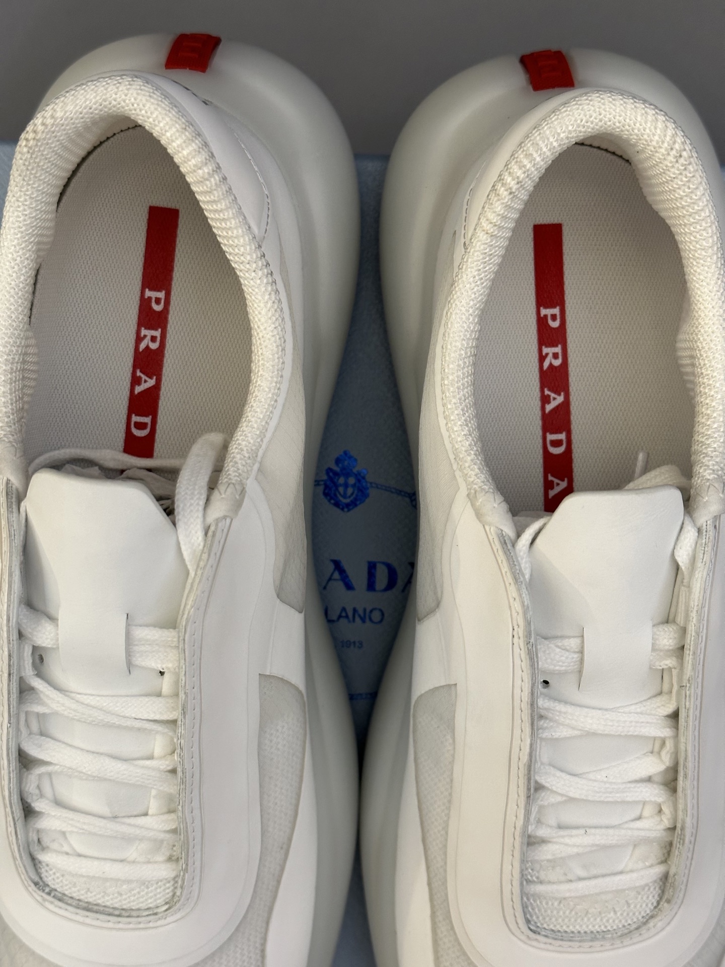 Prada White Leather Sneakers for Men - Italian Craftsmanship & Comfort 9 i1744709611213 7321 0 7