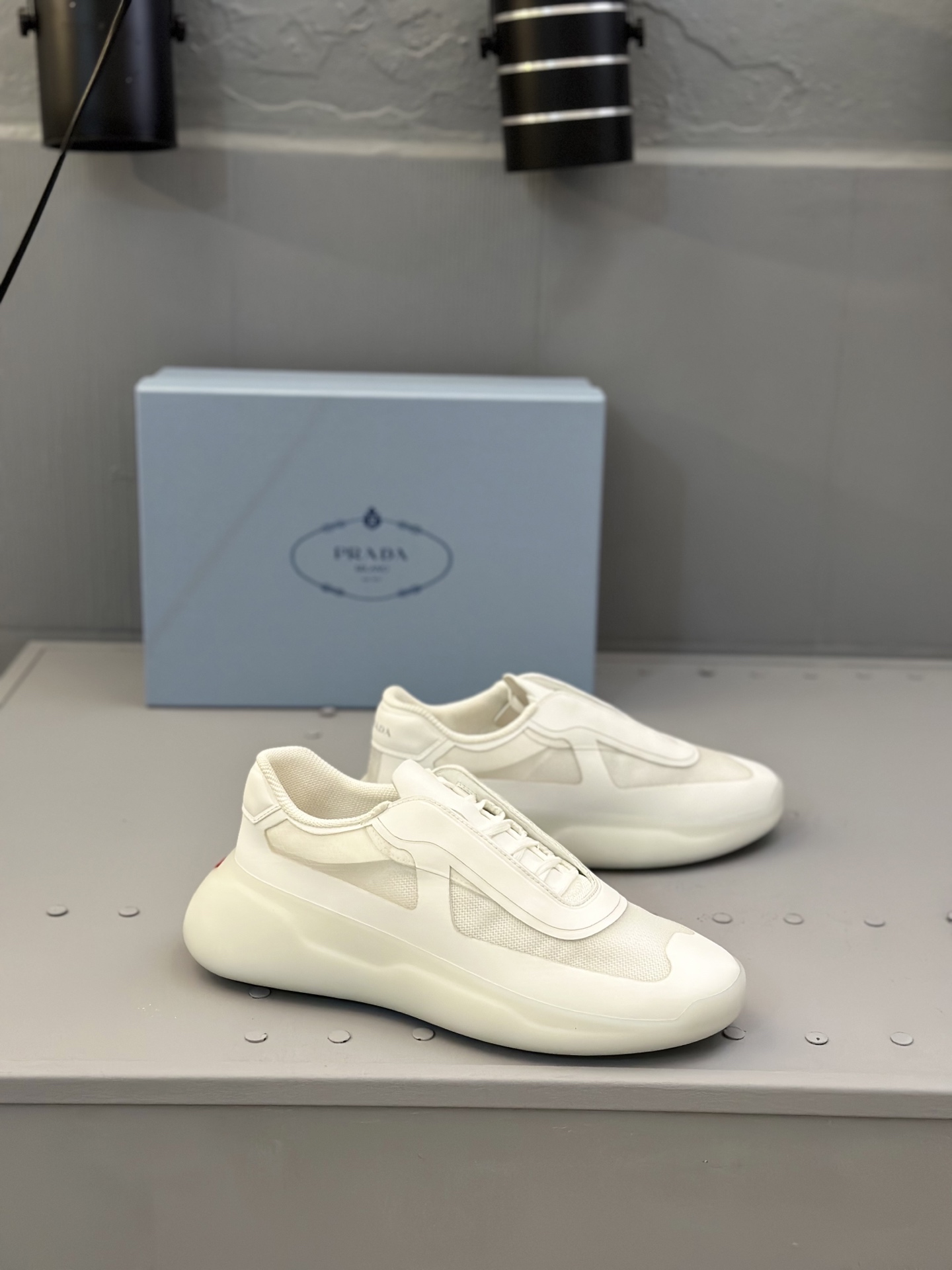 Prada White Leather Sneakers for Men - Italian Craftsmanship & Comfort 3 i1744709614732 2046 0 1