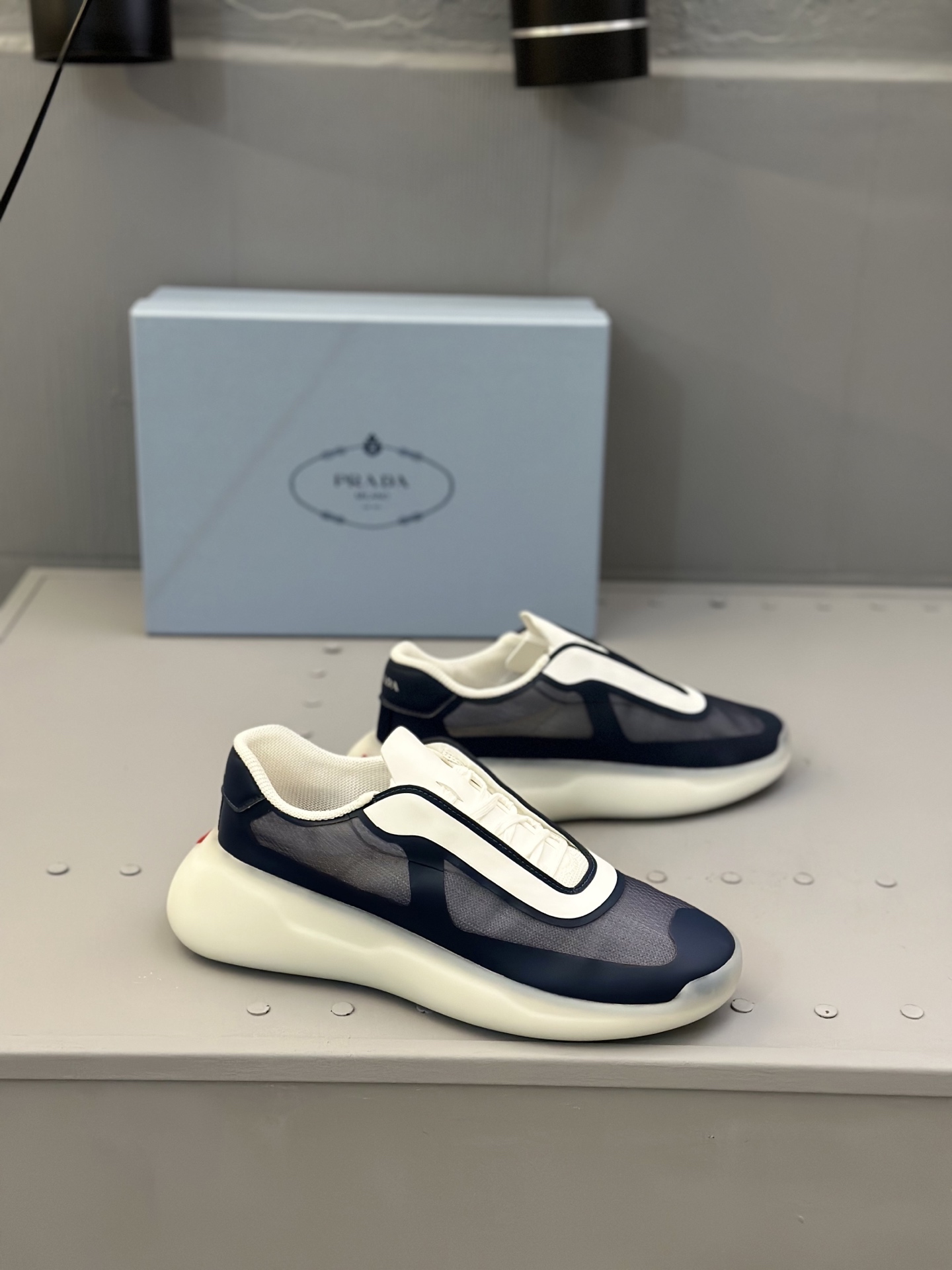 Prada Men's Leather & Mesh Sneakers, Fashionable and Comfortable Shoes. 3 i1744709630945 5134 0 1
