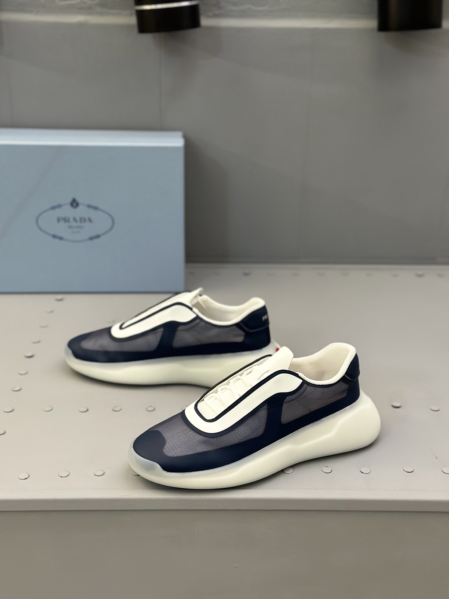 Prada Men's Leather & Mesh Sneakers, Fashionable and Comfortable Shoes. 4 i1744709630978 2206 0 2