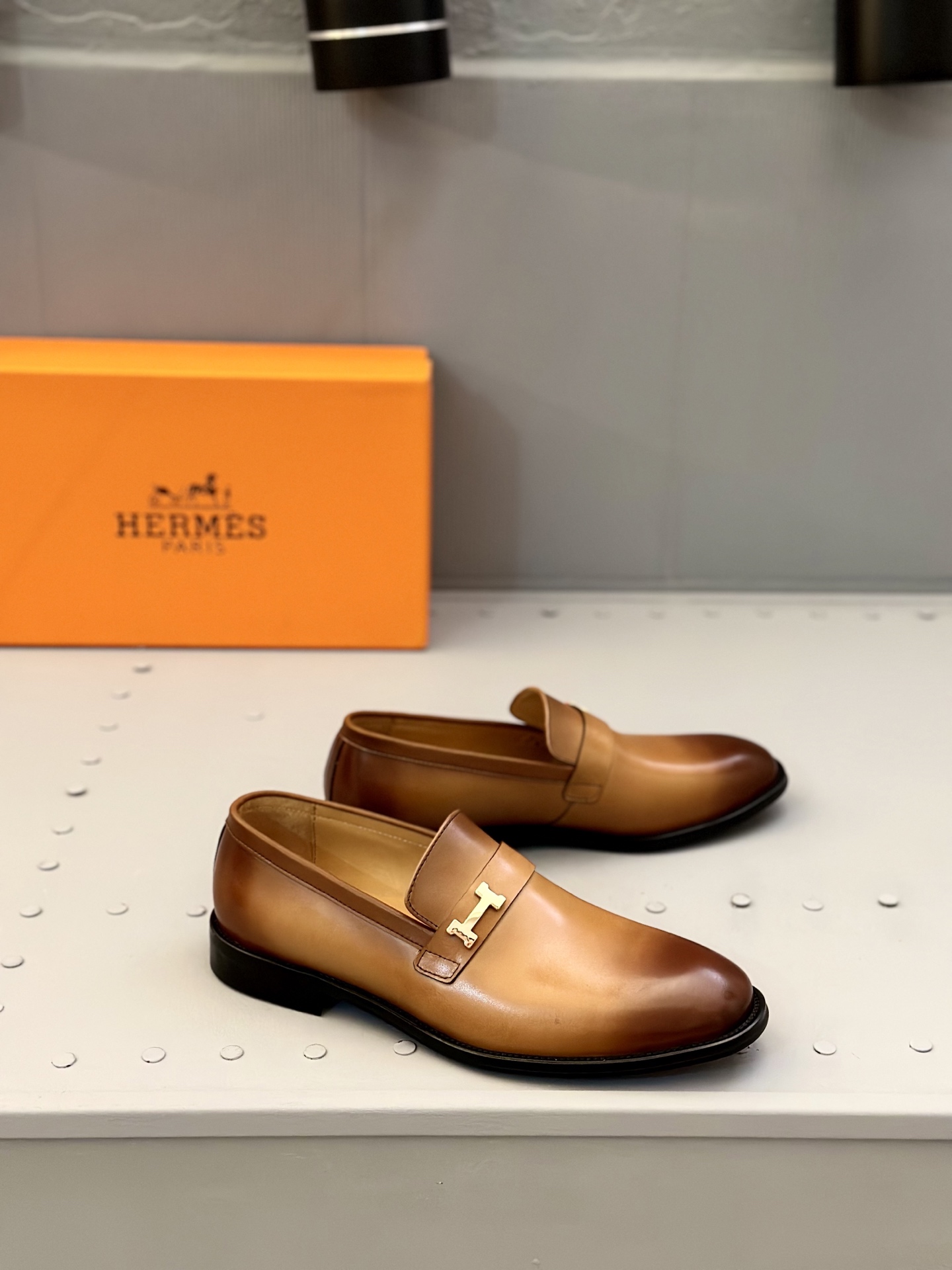 Hermès Men's Classic Leather Loafers - Genuine Leather Dress Shoes, Size 39-44 3 i1744976922980 1714 0 1