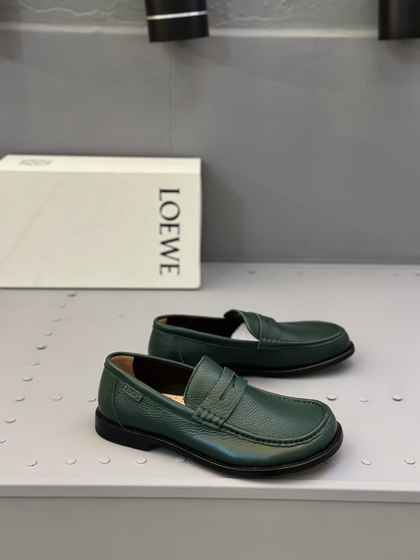 Loewe Ballet Runner Leather Loafers Green, Classic Style, Comfortable Fit 3 i1745664540078 6895 0 1