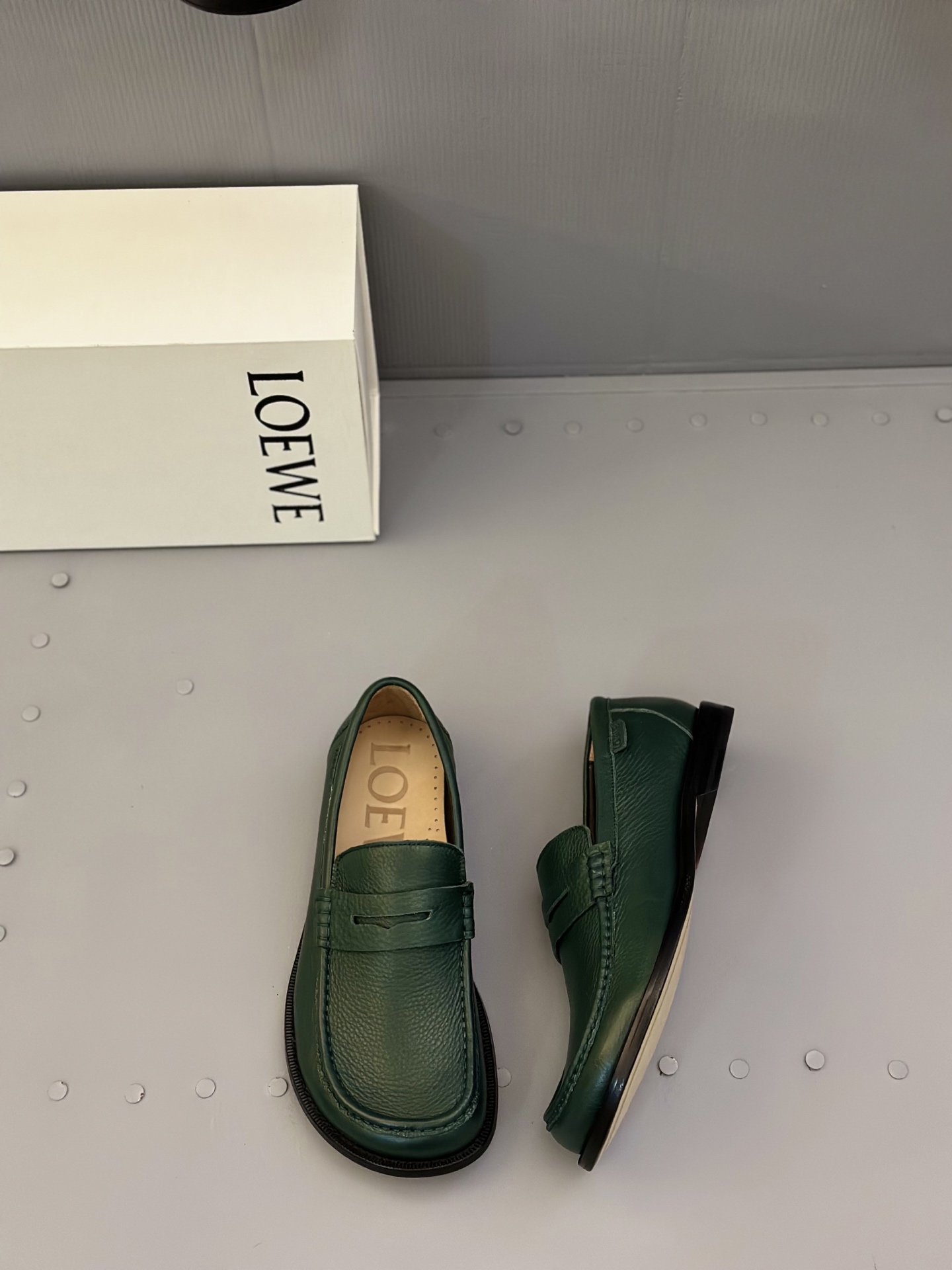 Loewe Ballet Runner Leather Loafers Green, Classic Style, Comfortable Fit 5 i1745664544078 3589 0 3