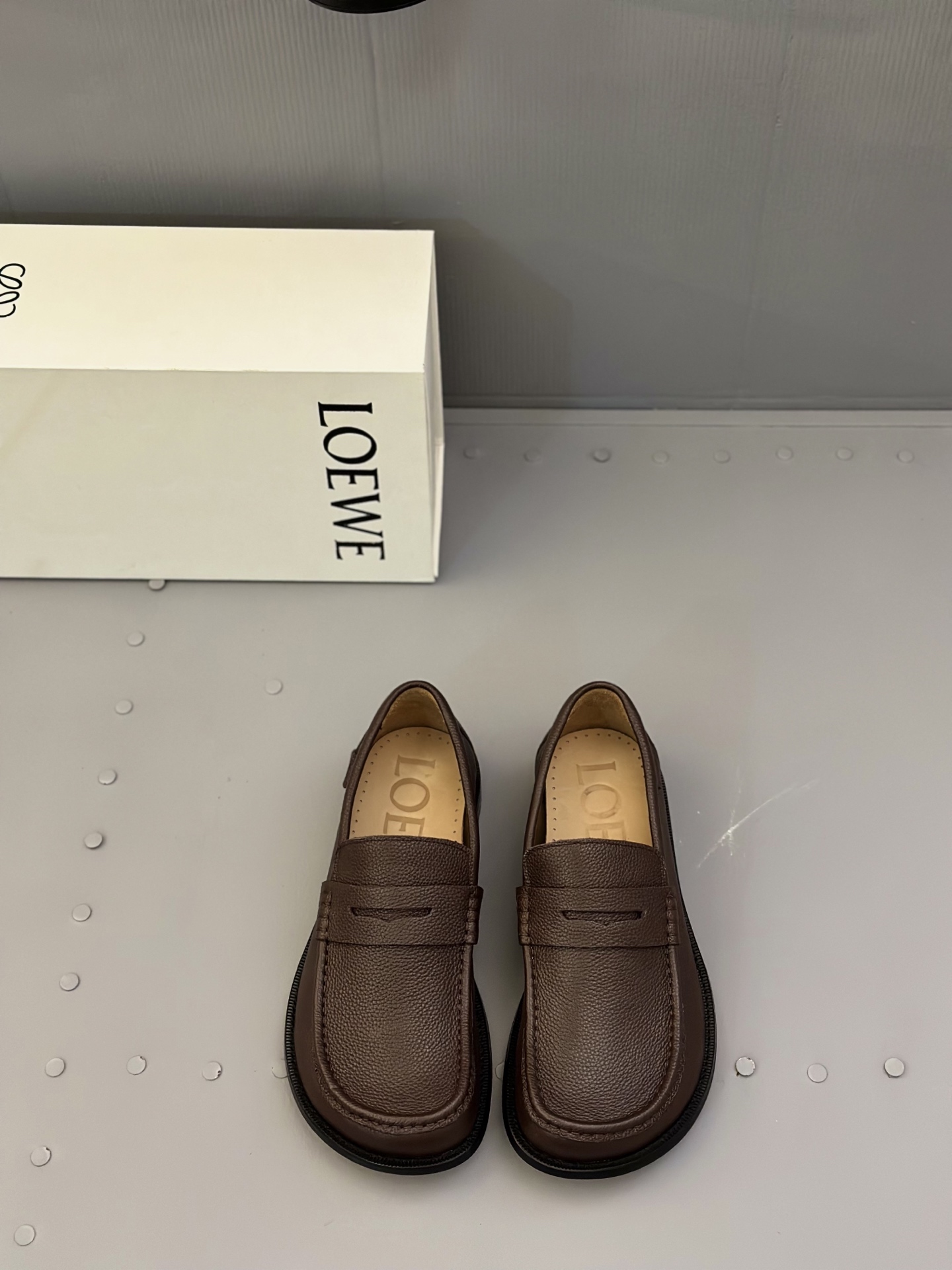 Loewe Ballet Runner Leather Loafers Casual Shoes, Brown, Size 39-44 1 Loewe Ballet Runner Leather Loafers Casual Shoes, Brown, Size 39-44