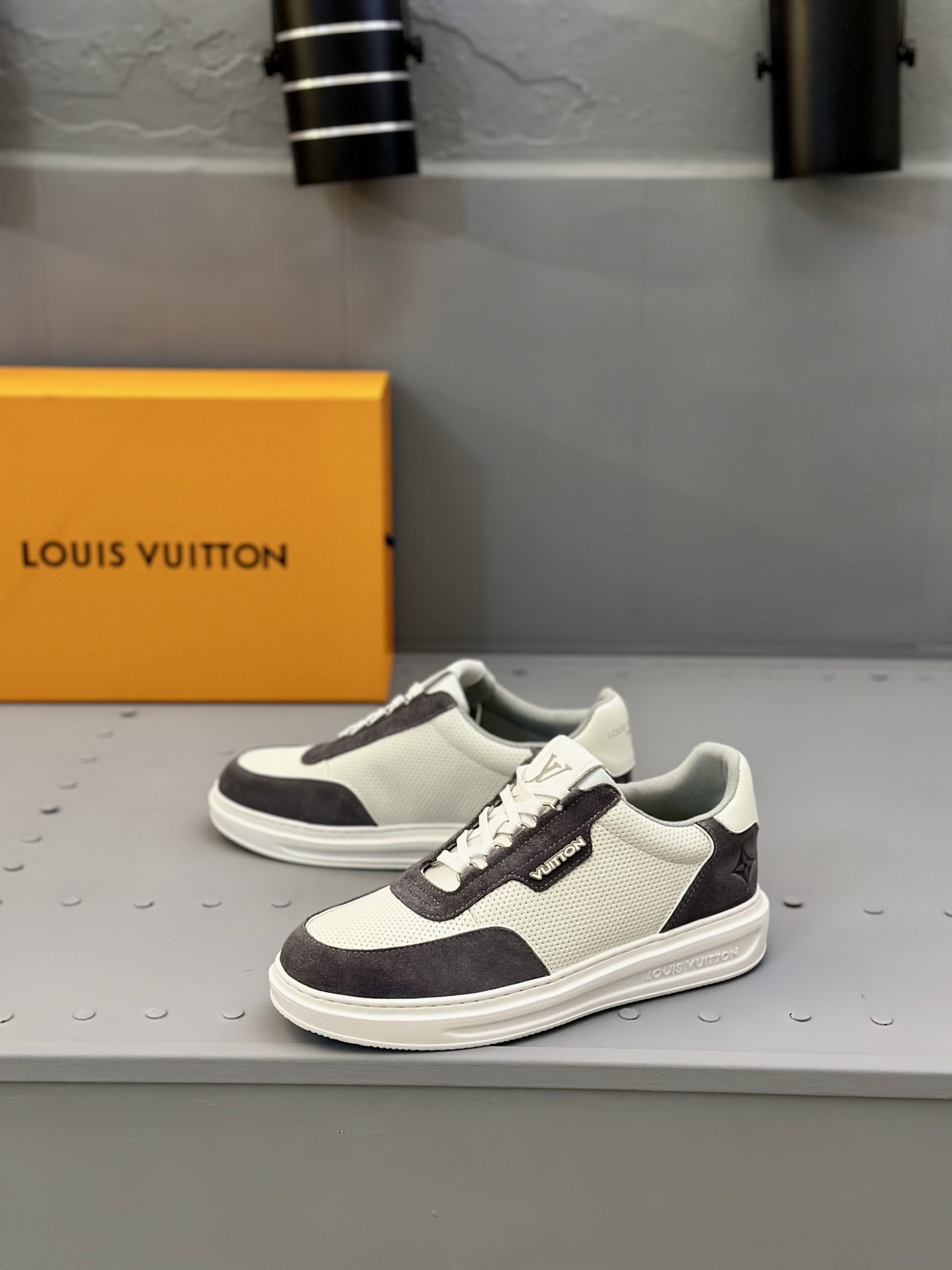 Louis Vuitton Men's Casual Sneakers in White Leather with Monogram Detail 4 i1745665489285 5185 0 2