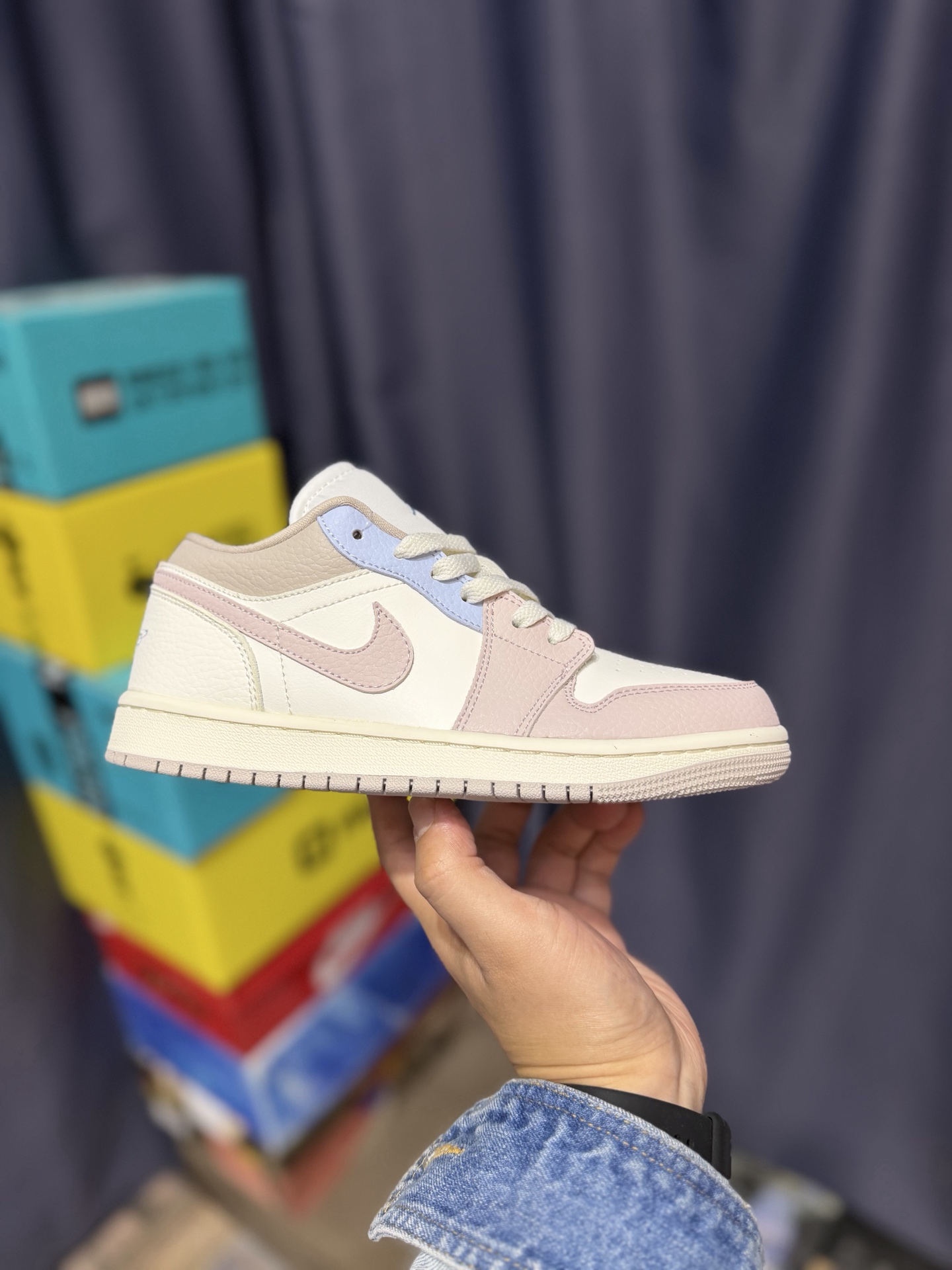 D版【公司级】 Air Jordan 1 Low 蓝粉 升级正确原装楦型开发纸版 ️ 中底注胶孔内置真Sole气垫 ️ 耐克Nike Air Jordan1 Low AJ低帮乔丹一代低帮经典复古文化休闲运动篮球鞋原鞋开模 拒绝公底 购置原厂同步原材料 都有细节还原98%原汁原味忠于原版 货号:IV3219 161