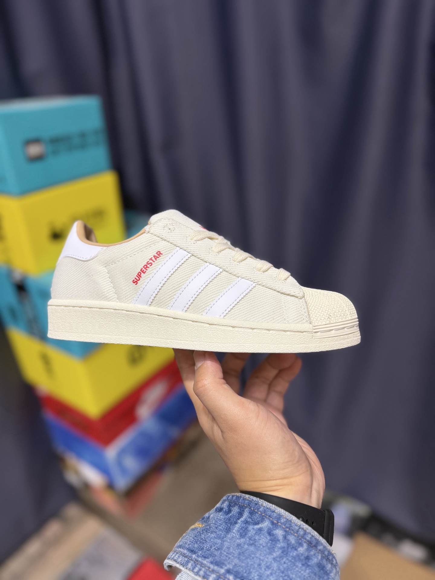 X版【公司级】 阿迪达斯/三叶草Adidas Originals Superstar"Cloud White"经典贝壳头系列低帮百搭休闲运动板鞋“帆布奶白红标” IF7905 2⁄3 371⁄3 38 382⁄3 391⁄3 40 402⁄3 411⁄3 42 422⁄3 431⁄3 44 45