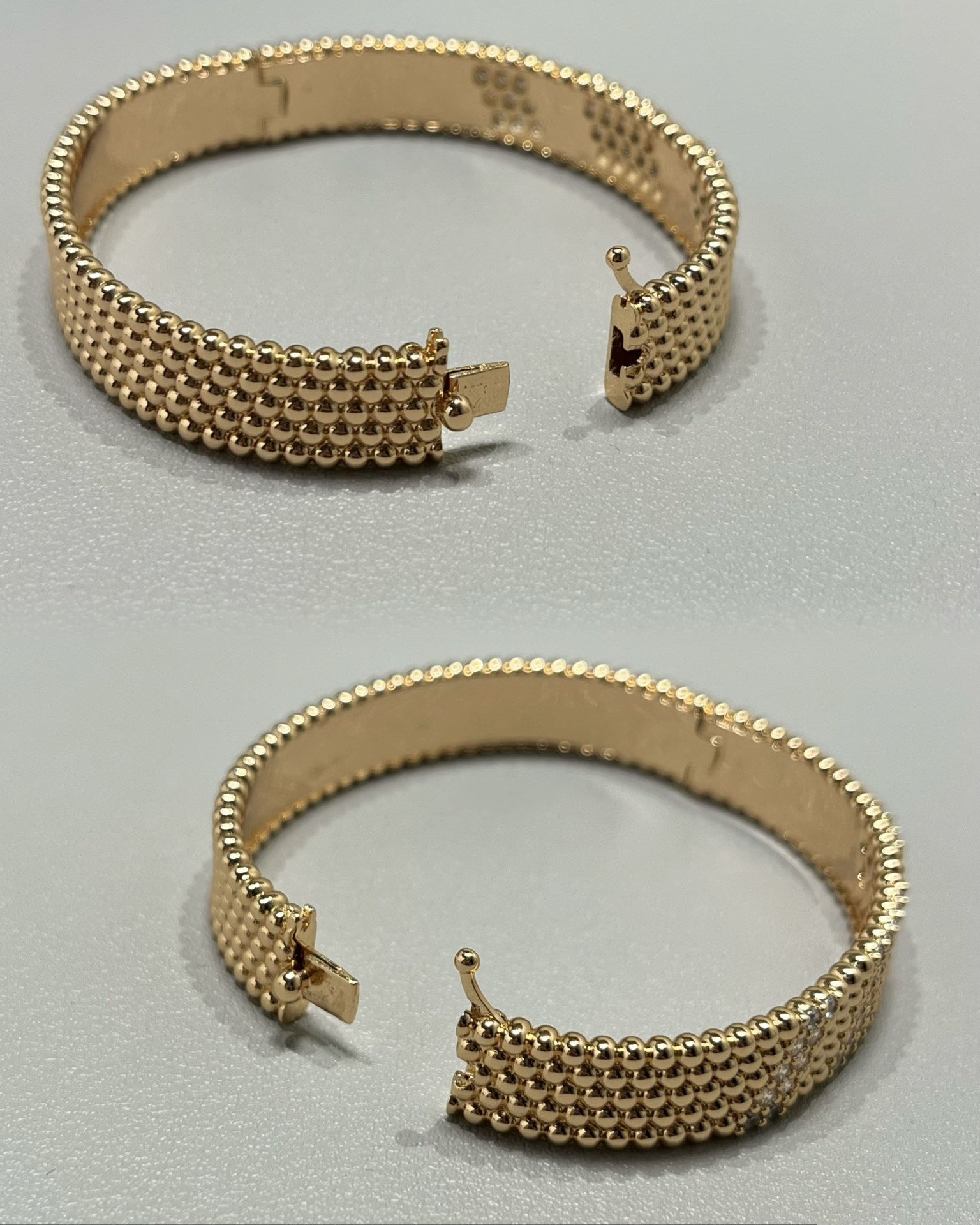 Van Cleef & Arpels 新款 vca perlee系列 宽版镶钻珠珠手镯