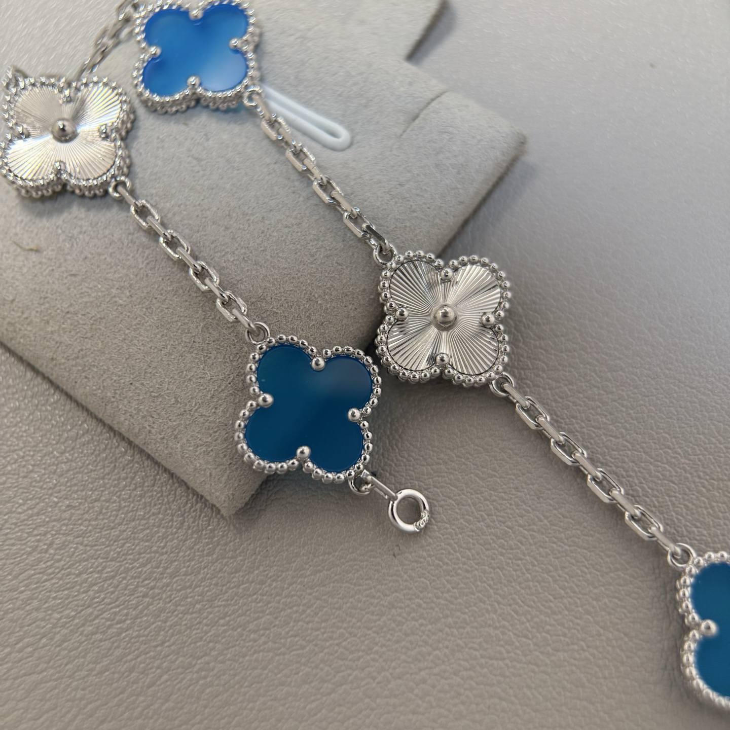 新配色 VCA ブルーアゲートレーザー五花手链