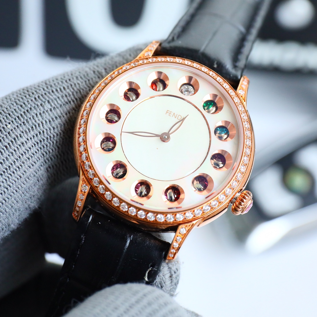 FENDI Crazy Carats Colored Jewellery Watch: Unique Rolling Jewelry Design with Multi-Colored Gems - 图片 2