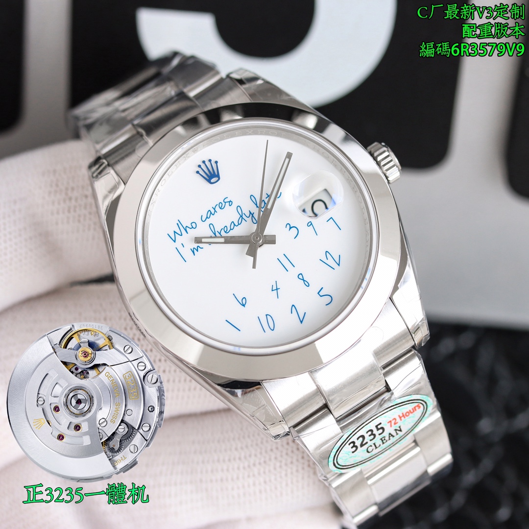 NO:394128,Latest customized version, latest color matching, trendy and fashionable!  High quality!  Watch code, 6R3579V9 Factory C Rolex ROLEX Log Series 41mm New technology, paired with a positive all-in-one machine, counter-adjustable hour hand, callback calendar!  The only pair of layout nails, customized angle bevel nails, better grade, high-end customization, majestic, latest styles, latest new products, highest cost-effectiveness, clean factory/C factory Rolex 126334 DATEJUST Latest launch, popular styles diameter 41mm log, quality assurance, just choose it for logs, absolutely high-end and atmospheric, give full confidence, watch code, 6R3579V9, watch buckle code, ORV, 1: Equipped with one-to-one super positive one movement, no-card movement decoration, movement and its stability 2: The whole watch 904L stainless steel / matched with a factory steel belt, the side of the strap is not exposed, extremely difficult, high-end custom quality, and IP vacuum electroplated platinum tooth ring / fading for free replacement, the only pair size of the dog tooth ring!  3: The dial is infinitely close to the original, especially the green one!  Mint green color pair!  4: The only calendar font version in the market. The authenticity and false comparison of the subsequent fonts of No. 1-31 5: The only way to achieve pointer luminous/word nail luminous and achieve the same color. Because they are all processed by third-party factories + self-purchased Swiss c1+c3 luminous powder 6: Word nail/crown mark nail All platinum electroplating processing 7, the latest version, quality assurance, please be sure of clean, the latest log style, watch code, 6R3579V9, watch latest button code, ORV, clean's latest back cover pattern label!  The highest cost-effective style, popular styles, eternal classics, high-end and atmospheric, the strap is not white on the side, greatly improving the grade and giving enough face. Although there are not many clean styles, almost all of them are boutiques. It completely solves most of the log pain points in the world, and is born for the ultimate clean-datejust,,rolex19860909最新定制版本,最新配色,潮流时尚！高品质！腕表编码,6R3579V9 C厂 劳力士 ROLEX 日志系列 41mm 新技术,搭配正一体机,逆调时针,可回调日历！唯一对版面钉,定制凌角斜边面钉,更佳上档次,高端定制,大气磅礴,最新款式,最新新品,最高性价比,clean厂/C厂 劳力士126334 DATEJUST 最新推出,热门款式直径41mm日志 ,品质保证,日志就选择它,绝对高档大气,给足信心,腕表编码,6R3579V9,腕表表扣编码,ORV, 1:搭载一比一超级正一体机芯 ,无卡度机芯装饰 机芯及其稳定 2:整表904L精钢 /搭配ar厂钢带 做到表带侧面不露白,难度极大,高端定制品质,以及ip真空电镀铂金牙圈 /掉色免费更换,狗牙圈唯一对版尺寸！ 3:表盘太阳纹无限接近原装 铽别是绿色！薄荷绿颜色对版！ 4:全市场唯一日历字体对版 后续1-31号挨个字体真假对比 5:唯一做到指针夜光/字钉夜光 做到同色 因为都是第三方工厂加工+自购瑞士 c1+c3夜光粉 6:字钉/皇冠唛头钉 全白金电镀处理7,最新版本,品质保证,请认准clean,最新日志款式,腕表编码,6R3579V9,腕表最新扣码,ORV,clean最新后盖图案标签！最高性价比款式,热门款式,永恒的经典,高端大气,表带侧面不露白,大大提高档次,给足面子, 虽然clean的款式不多 但是几乎款款均为精品 彻底解决世面上的大部分日志痛点,只为极致而生 clean-datejust,,rolex,Watch