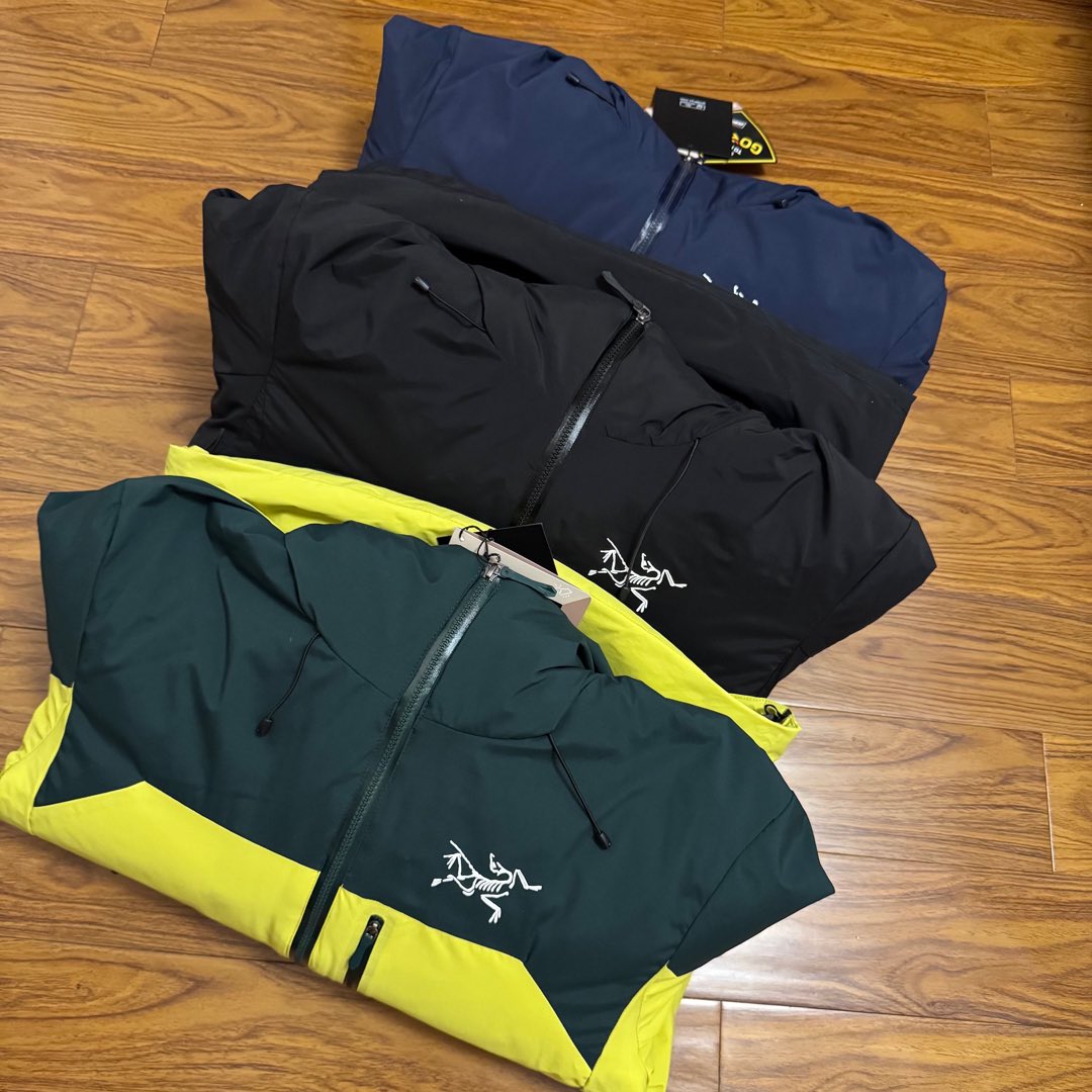 High-End Designer
 Arcteryx Clothing Down Jacket Black Green White Yellow Unisex TPU Duck Down Winter Collection