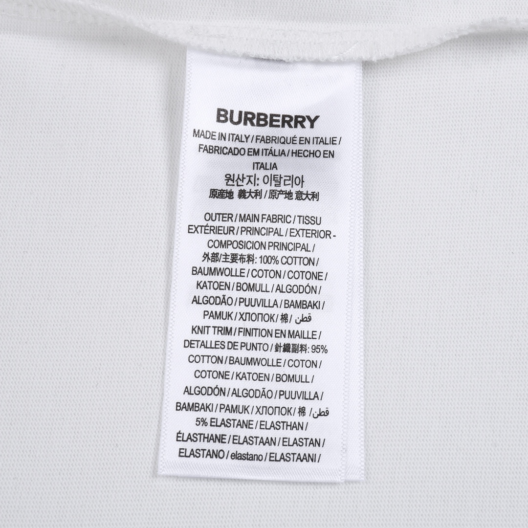 Burberry巴宝莉微标装饰玫瑰图案印花宽松T恤衫