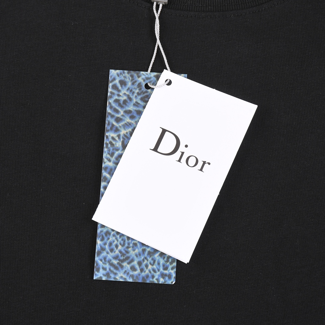 Dior/迪奥CD银线立体刺绣短袖T恤 面料采用 32支 300克的双股赛络纺布