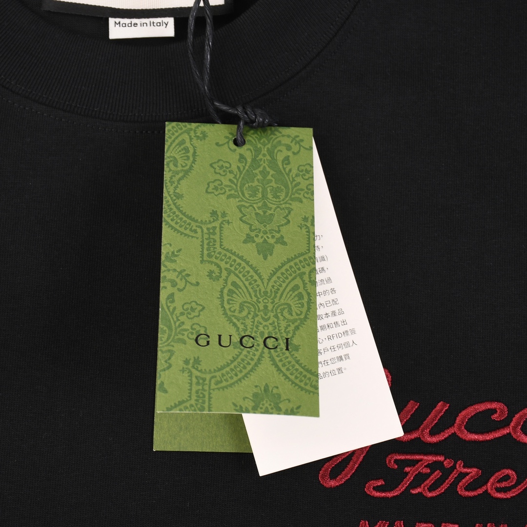 Gucci/古驰 24ss 前后刺绣字母短袖