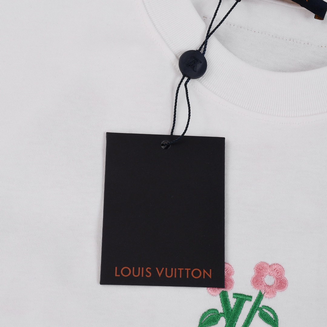 LOUIS VIUTTON花卉印花刺绣短袖