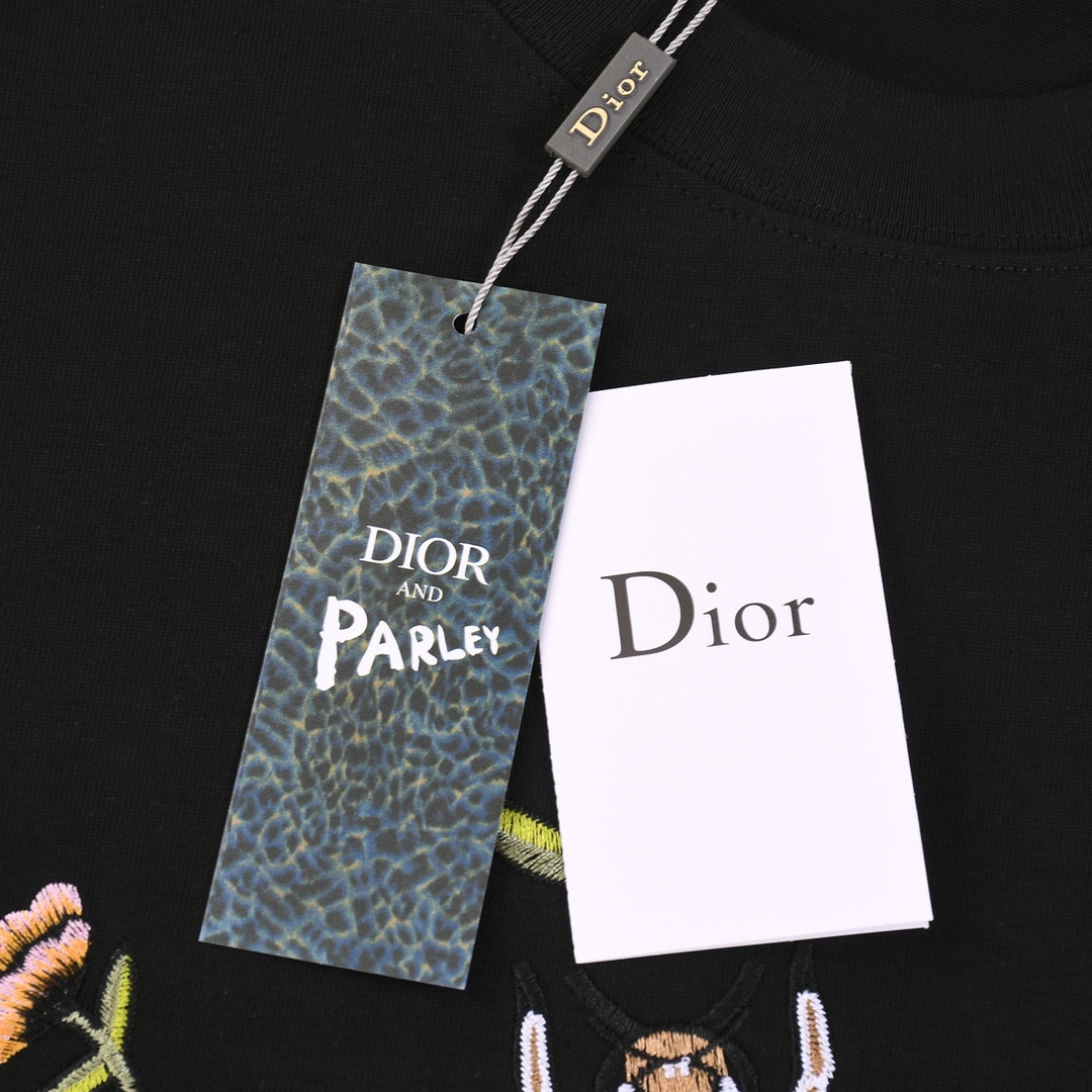 Dior 迪奥刺绣卡通短袖T恤 *采用280g双纱对版定织定染面料