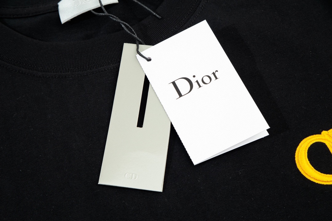 DIOR 迪奥 黄标CD字母手袖刺绣短袖T恤 Logo标识精致升级 专柜纯棉面料