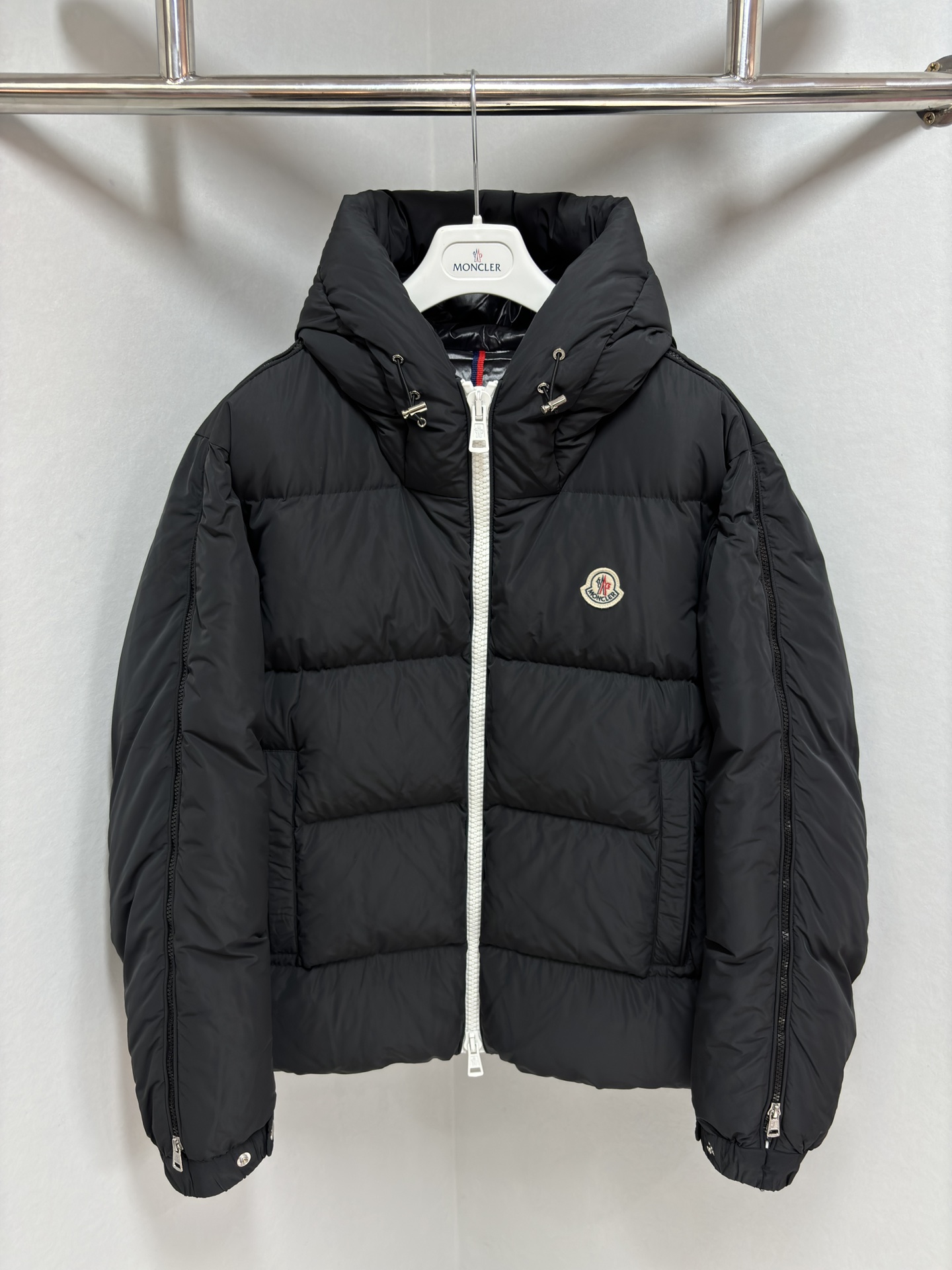 Moncler Clothing Down Jacket White Openwork Knitting Goose Down