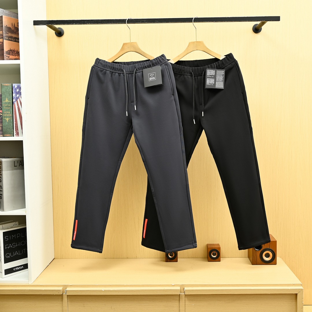 Prada Men's Fleece-Lined Softshell Straight Leg Casual Pants