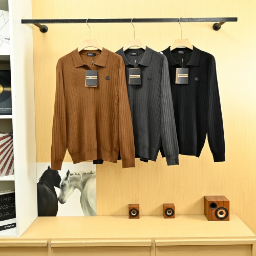 Zegna Men's Wool Knit Polo Shirt Long Sleeve Fall Winter Lapel Top 1 Zegna Men’s Wool Knit Polo Shirt Long Sleeve Fall Winter Lapel Top