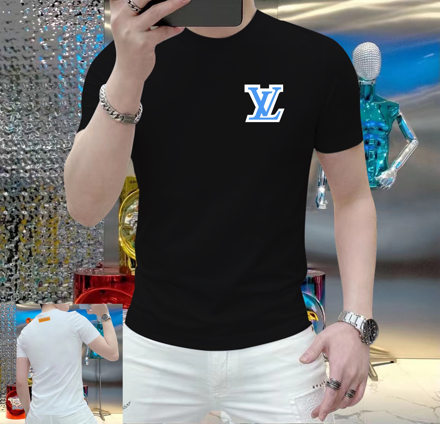 NO:153470,LV This summer, let your skin feel the ultimate gentleness and comfort!  The brand new men's summer round neck silk cotton short-sleeved T-shirt is now elegantly available!  Selected high-quality silk cotton, soft and breathable, light fit, allowing you to stay refreshed and comfortable in the hot summer. The classic round neck design is simple but not simple, and can be easily controlled whether it is a daily street or a casual party. A variety of fashionable color choices meet your pursuit of personality and make every day full of freshness. Size M-5XL,,louis vuitton,T-shirt,tees,t-shirt,alexander wang19860909LV 这个夏天,让肌肤感受极致的温柔与舒适！ 全新男士夏季圆领蚕丝棉短袖T恤,现已优雅登场！ 精选优质蚕丝棉,柔软透气,轻盈贴合,让你在炎炎夏日也能保持清爽自在. 经典圆领设计,简约而不简单,无论是日常出街还是休闲聚会,都能轻松驾驭. 多种时尚色彩选择,满足你对个性的追求,让每一天都充满新鲜感. 尺码 M-5XL,,louis vuitton,T-shirt,tees，t-shirt,alexander wang,Men's clothing