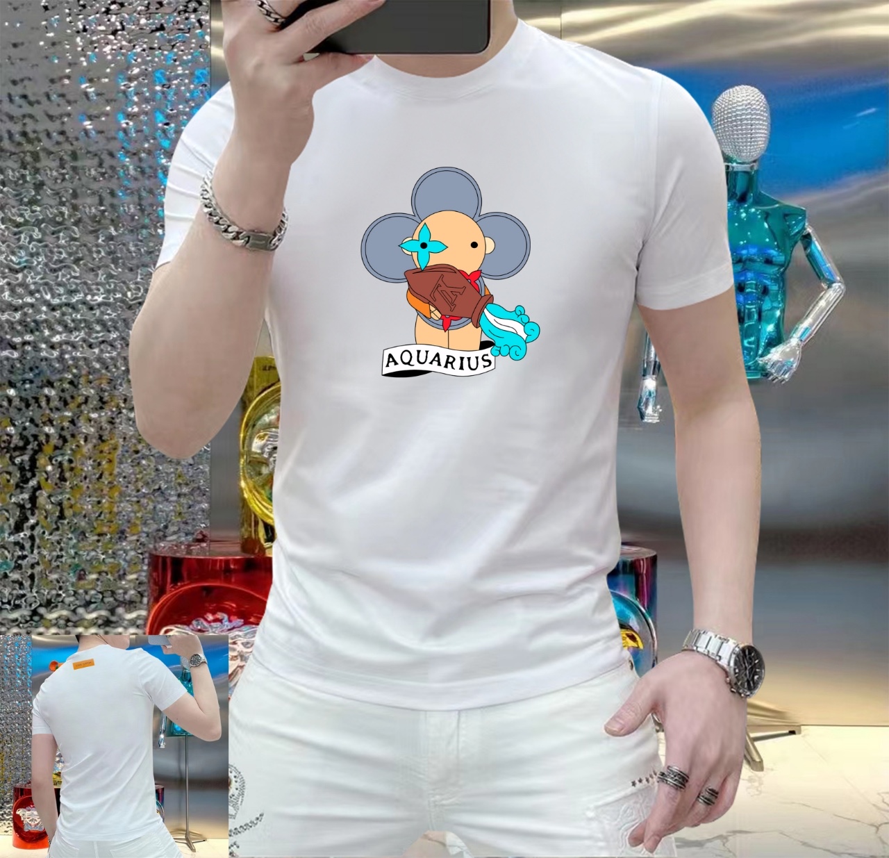 NO:483235,LV 2025 Spring and Summer New Products Top Showcase Internet Celebrity Customization Spring and Summer Original Fashionable Casual Short-Sleeve T-Shirts. 25ss Spring and Summer Fashion Internet Celebrities must-have items, selected imported quick-drying jade silk fabrics, excellent comfort and breathability, and excellent soft and wrinkle resistance and drooping. Whether it is single or inner wear, they are very handsome, matching men's practical dressing habits, exquisite logo emphasizes craftsmanship design, pursues luxury, noble and elegant style, and creates extraordinary men's taste. The first choice for urban fashion men. Size M-5XL can wear 220 kilograms, louis vuitton, T-shirt,tees, t-shirt,alexander wang19860909LV 2025春夏新品爆款 顶级走秀网红款定制 春夏原单时尚休闲短袖T恤.25ss春夏潮人网红必备单品,精选进口速干玉蚕丝面料,舒适性与透气性兼优,柔软抗皱弹性和垂性极佳,无论是单穿还是内搭都是帅气十足,吻合了男性实用穿衣习惯,精致logo重工艺设计,追求奢华高贵优雅风范,打造不凡男士品味,都市时尚男尤首选.尺码M-5XL 最大可穿220斤,,louis vuitton,T-shirt,tees，t-shirt,alexander wang,Men's clothing