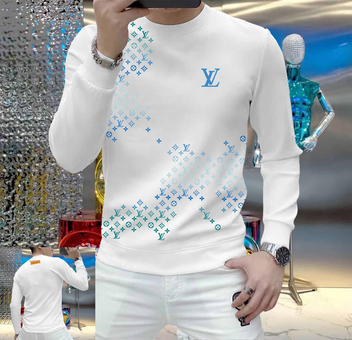 NO:528548,LV 2025 Autumn and Winter European Counter New Style Top Original Single Fashion Casual Long Sleeve T-Shirts and Sweatshirts. Customized by fashion internet celebrities in early autumn, selected imported high-density silk cotton fabrics, exquisite original logos, excellent comfort and breathability, soft, wrinkle-resistant elasticity and drooping. Whether worn alone or in the inner wear, they are very handsome, which conforms to the practical dressing habits of men, pursues luxury, noble and elegant style, and creates extraordinary men's taste. The first choice for urban fashion men. Size M~5XL (can be worn 110~215 catties), louis vuitton, hoodie, sweatshirts, tees, t-shirt, alexander wang19860909LV 2025秋冬欧洲专柜新款 顶级原单时尚休闲长袖T恤卫衣.早秋时尚网红潮人定制,精选进口高密度蚕丝棉面料,精致原版logo打造,舒适性与透气性兼优,柔软抗皱弹性和垂性极佳,无论是单穿或是内搭都是帅气十足,吻合了男性实用穿衣习惯,追求奢华高贵优雅风范,打造不凡男士品味,都市时尚男士首选.尺码M~5XL(可穿110～215斤）,,louis vuitton,hoodie,sweatshirts,tees，t-shirt,alexander wang,Men's clothing